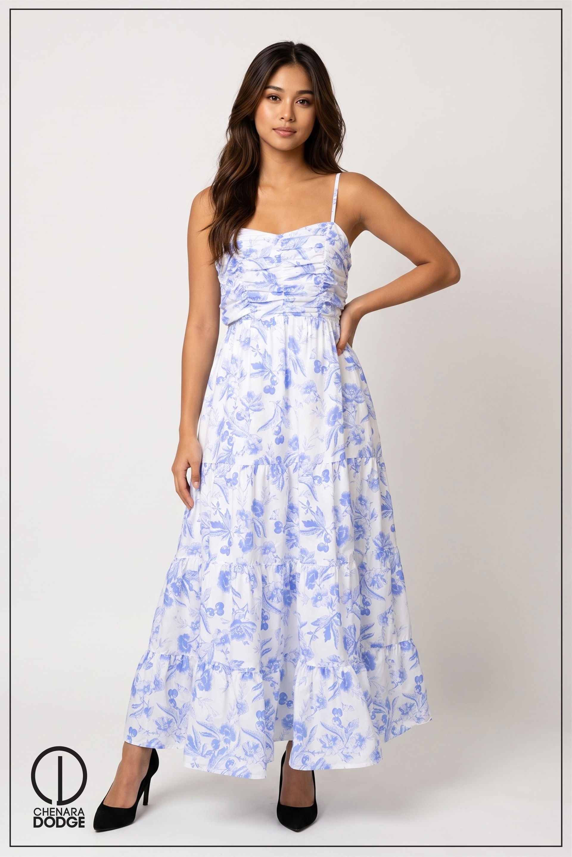 CLAUDIA GATHERED DETAIL MAXI DRESS