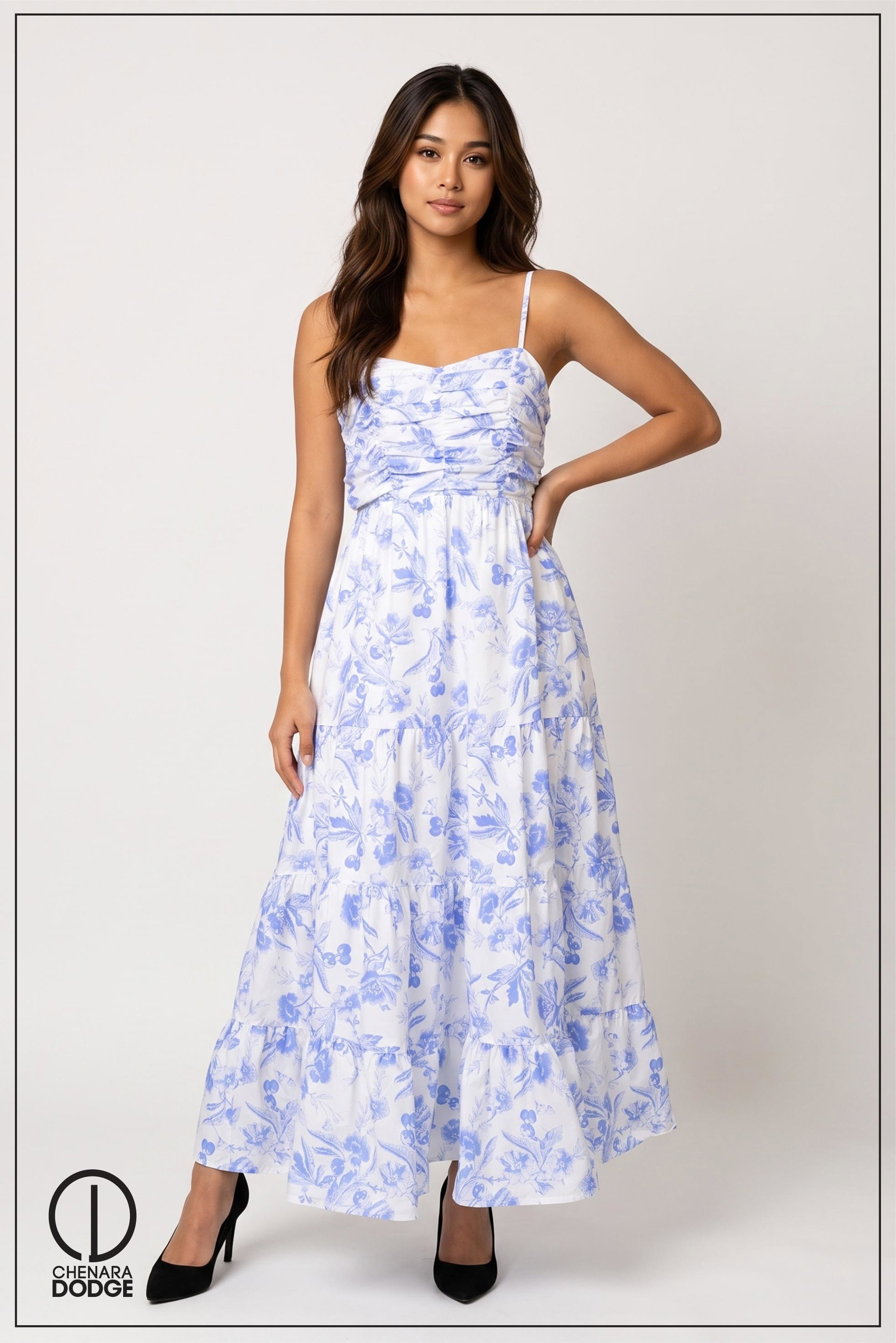 CLAUDIA GATHERED DETAIL MAXI DRESS