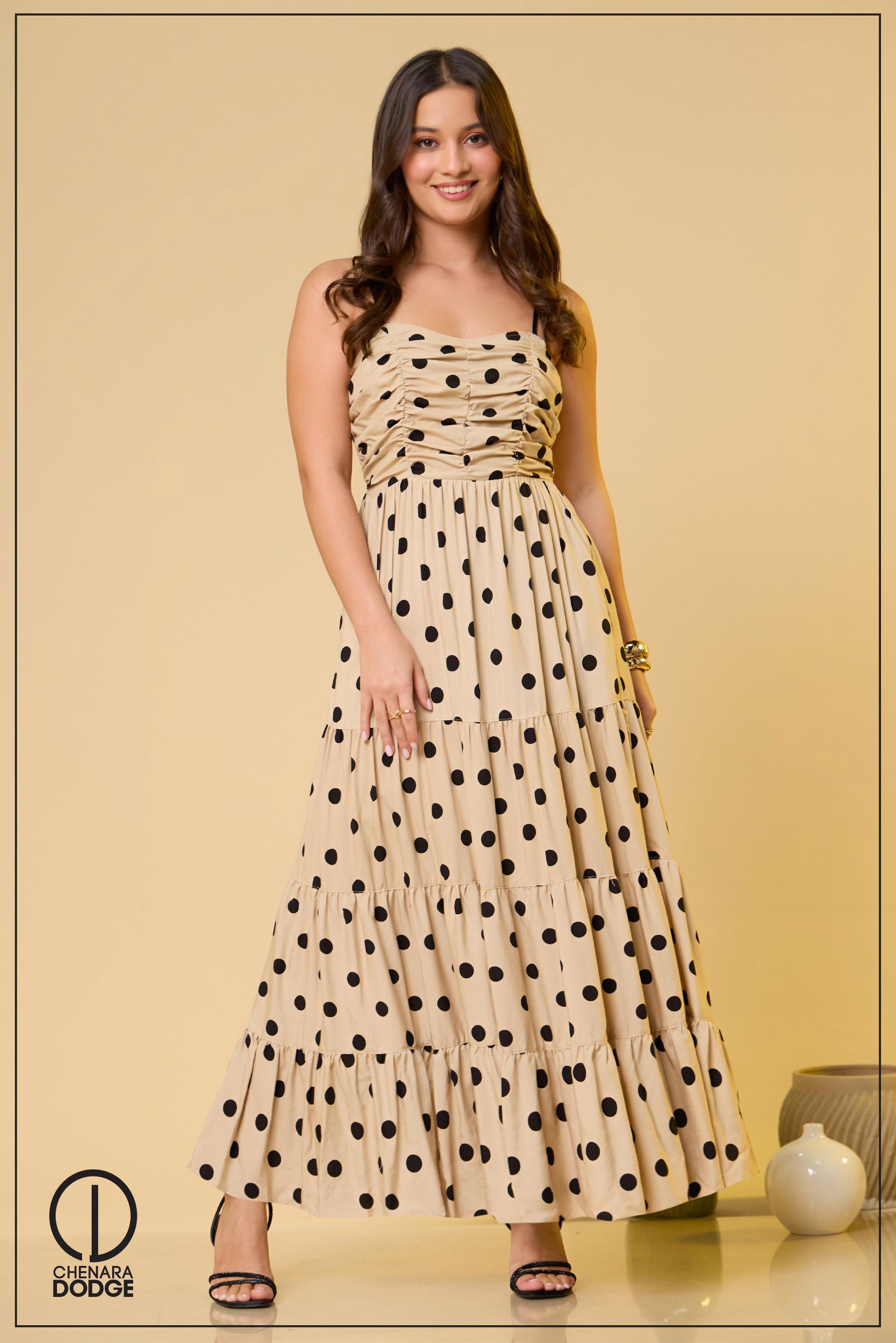 CLAUDIA GATHERED DETAIL MAXI DRESS