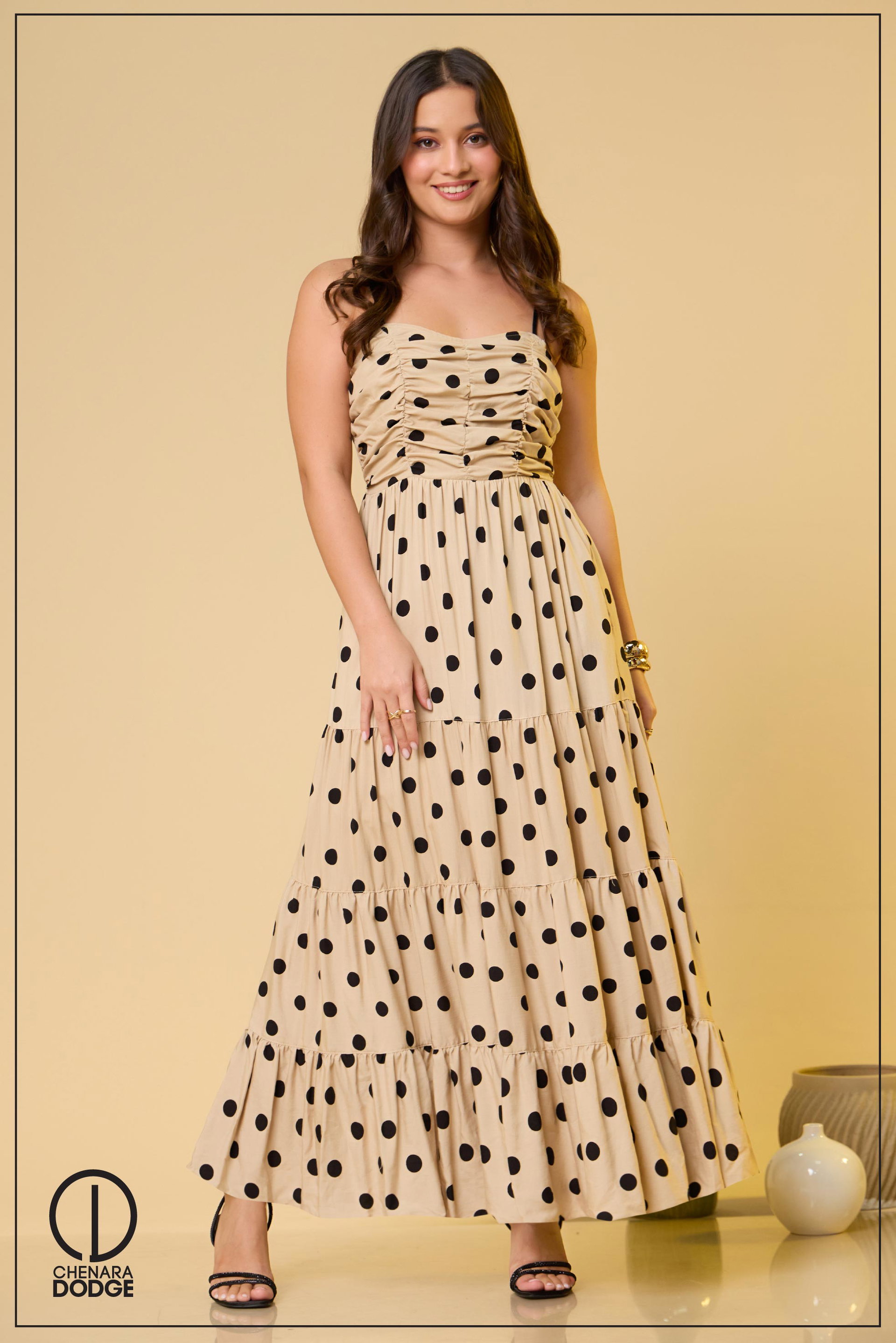 CLAUDIA GATHERED DETAIL MAXI DRESS