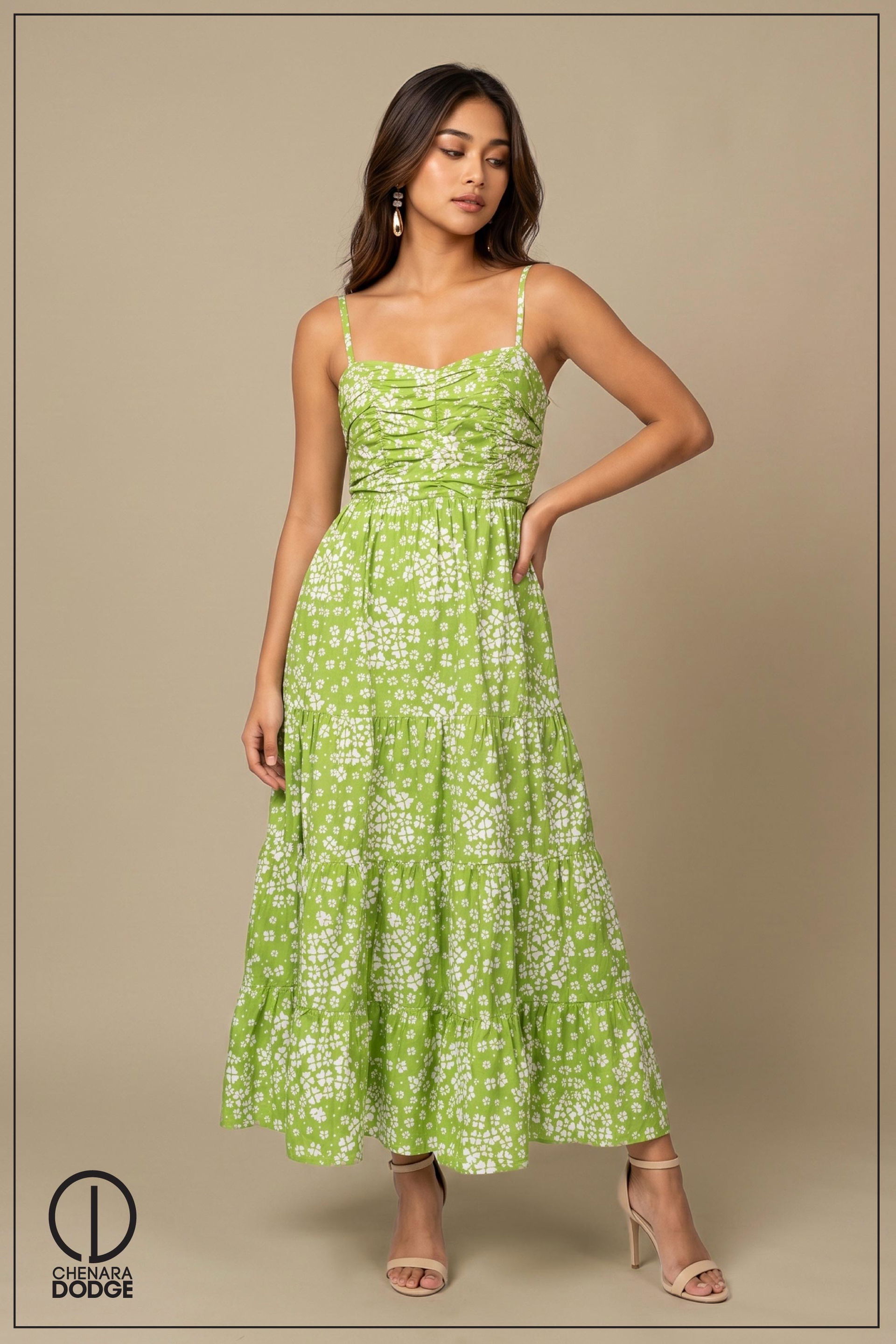 CLAUDIA GATHERED DETAIL MAXI DRESS