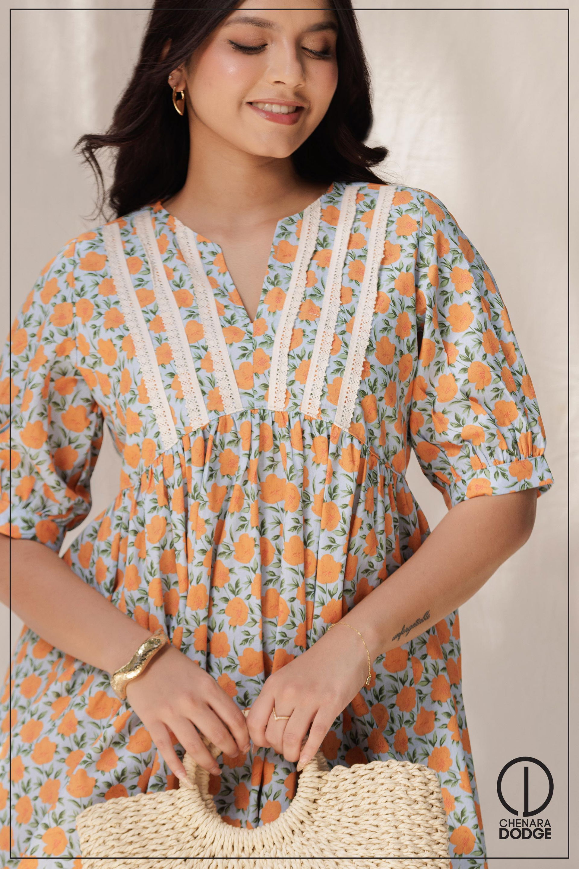 CLEO PUFF SLEEV MINI DRESS