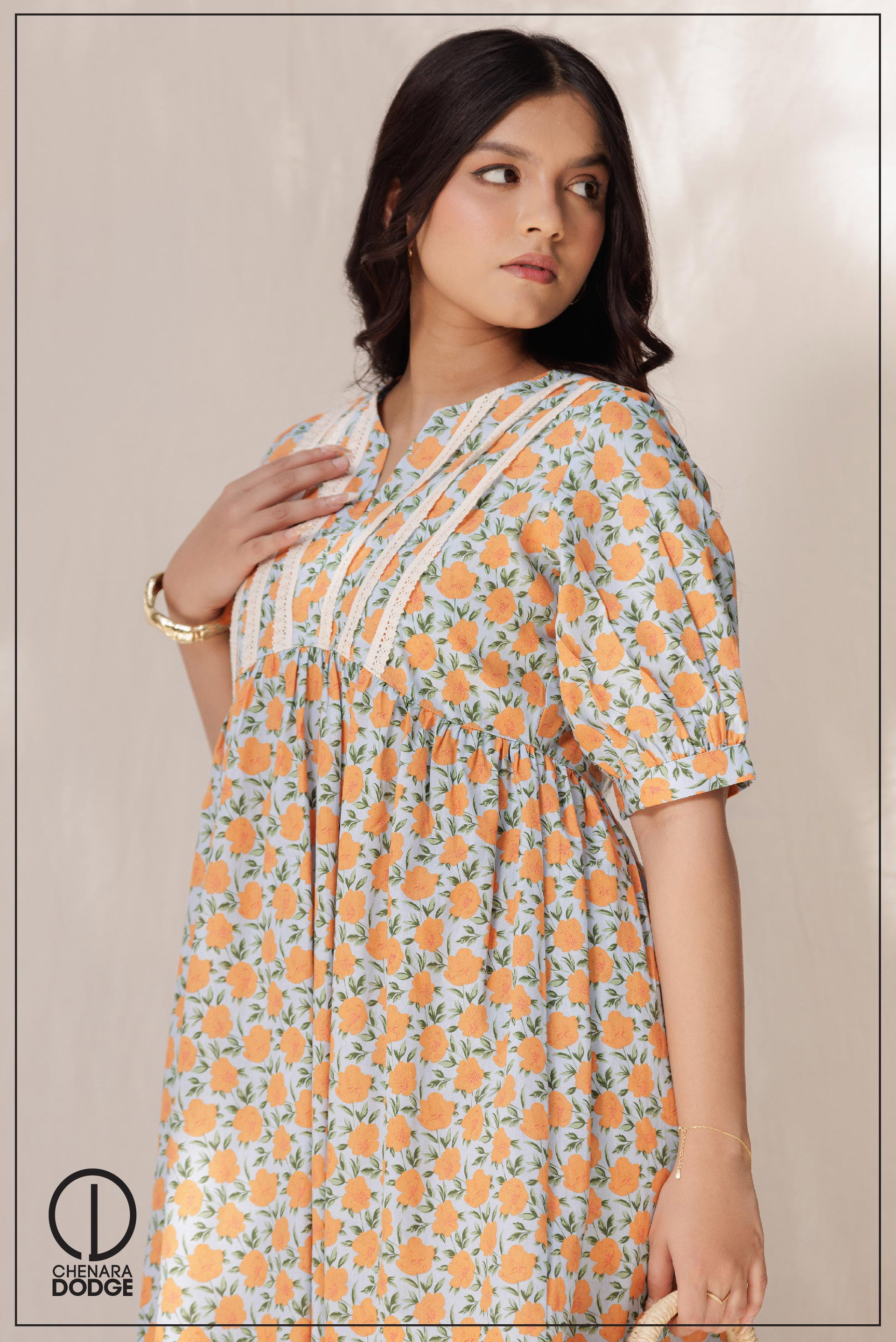 CLEO PUFF SLEEV MINI DRESS