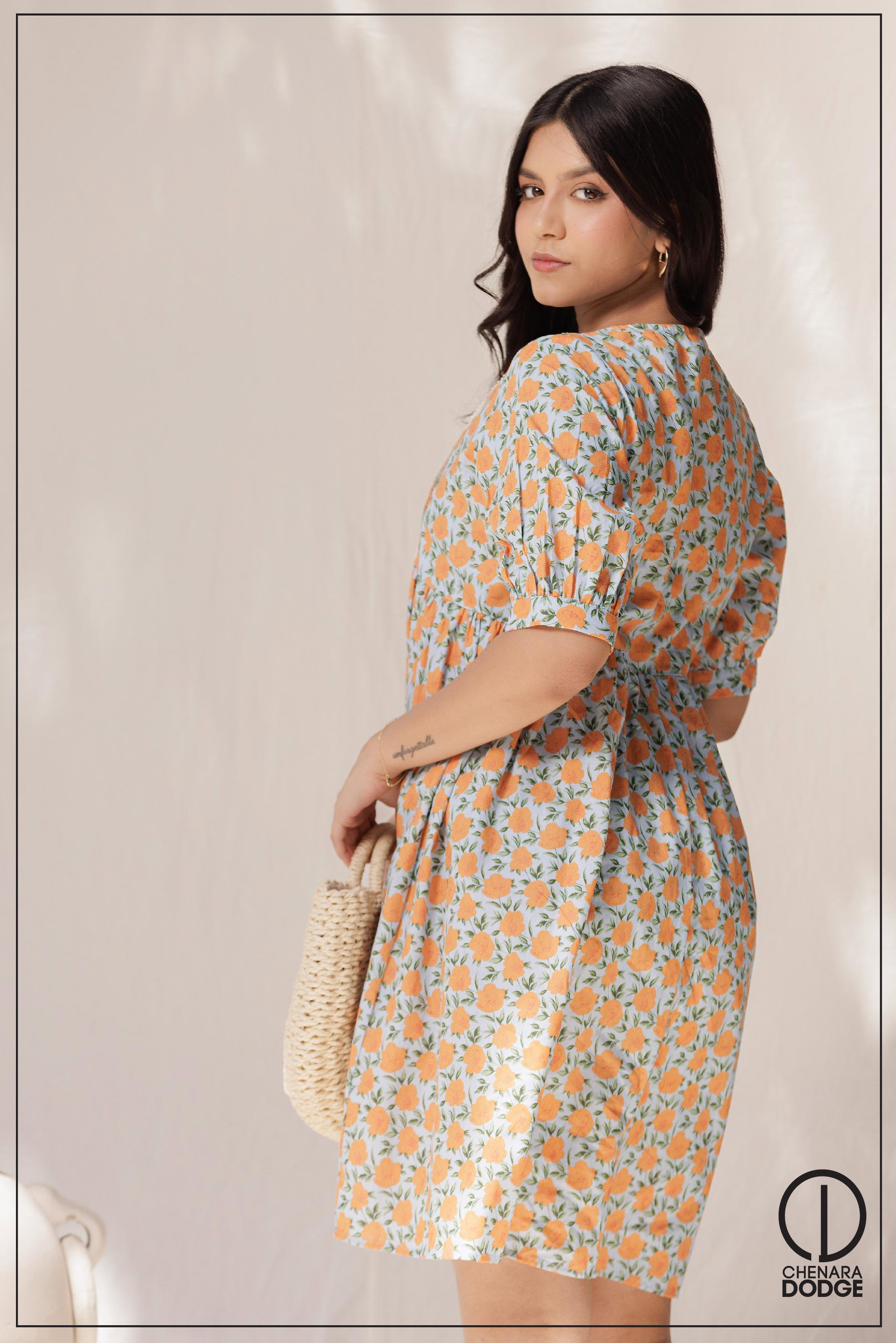 CLEO PUFF SLEEV MINI DRESS