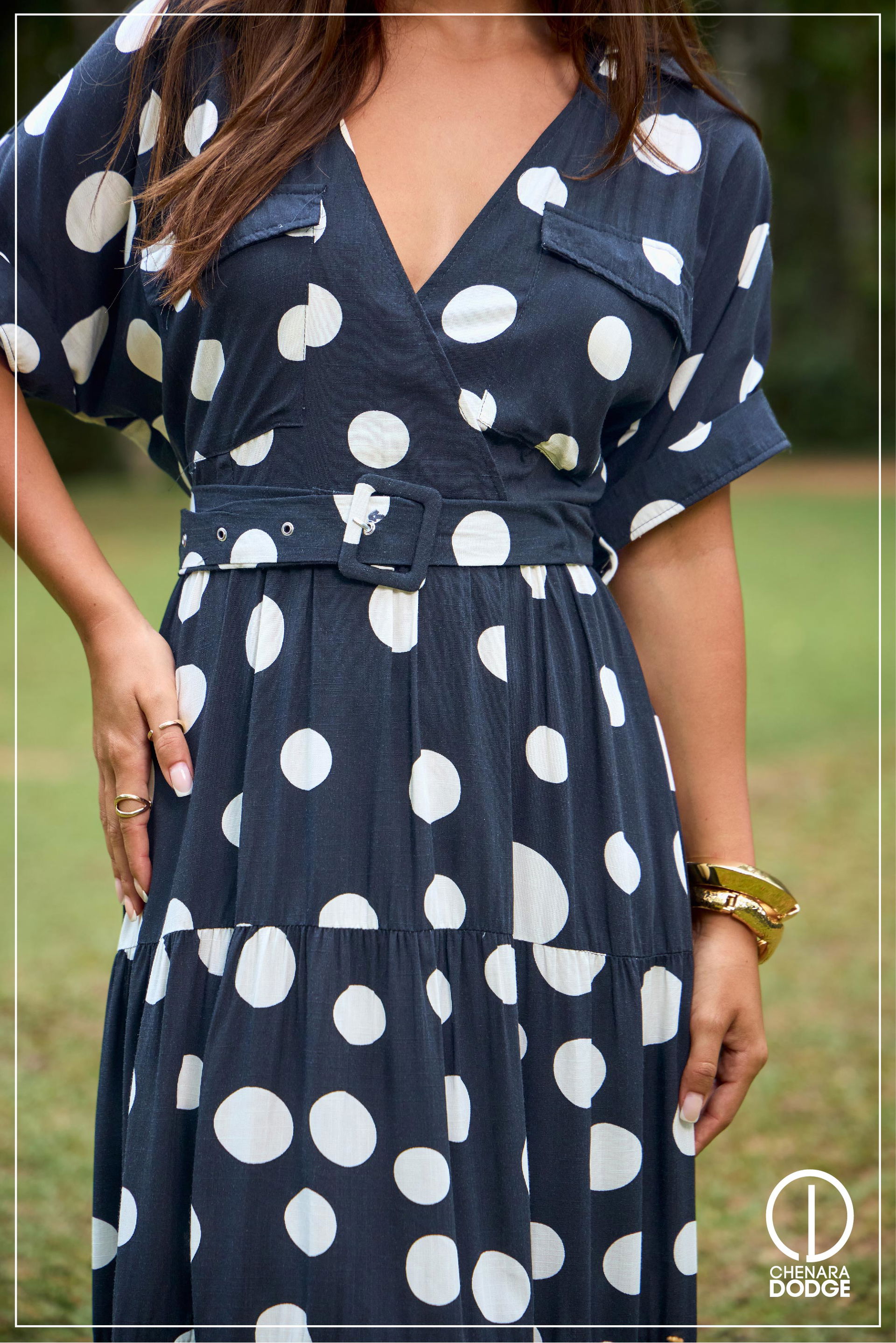 COLLAR DETAILED MAXI DRESS