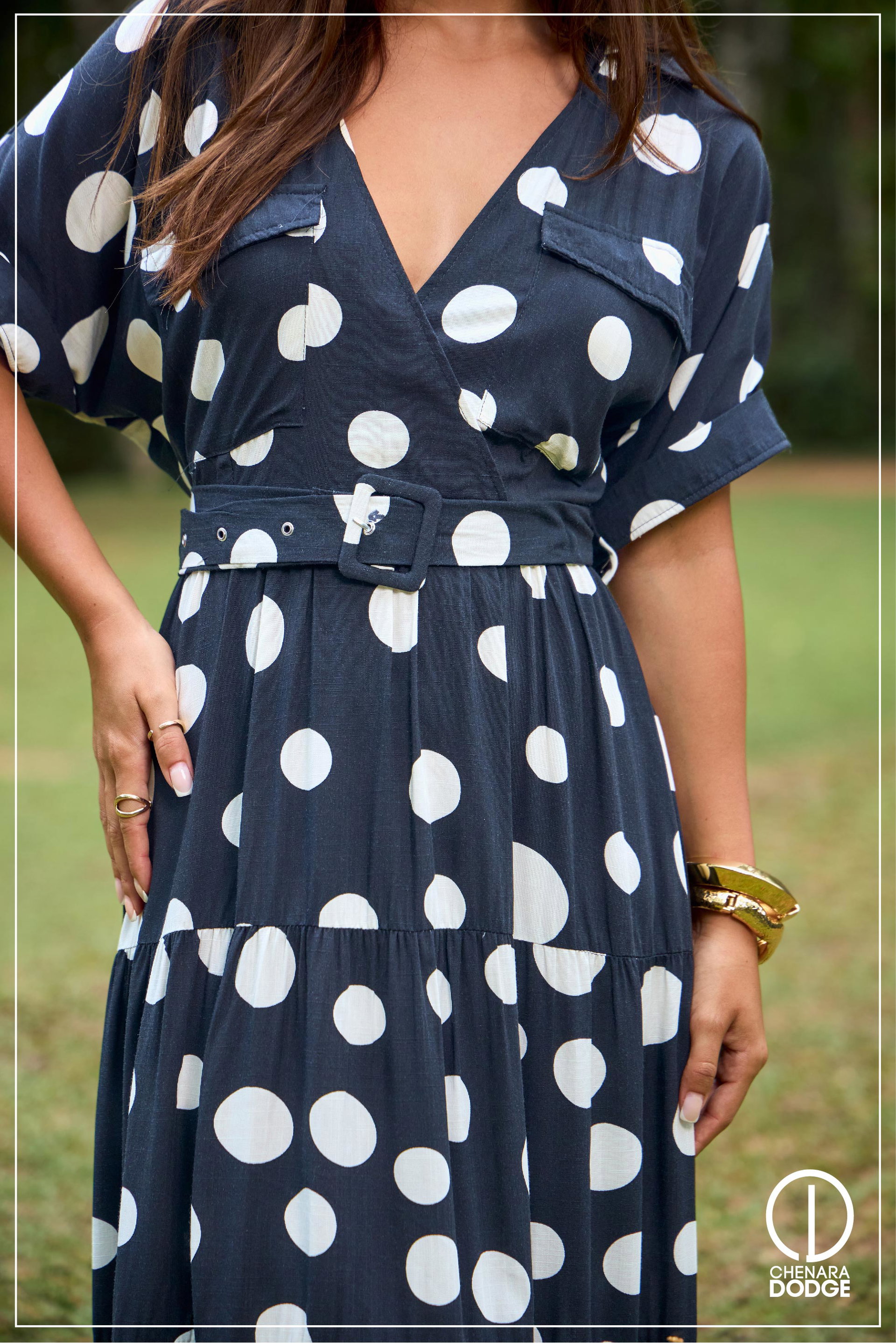 COLLAR DETAILED MAXI DRESS