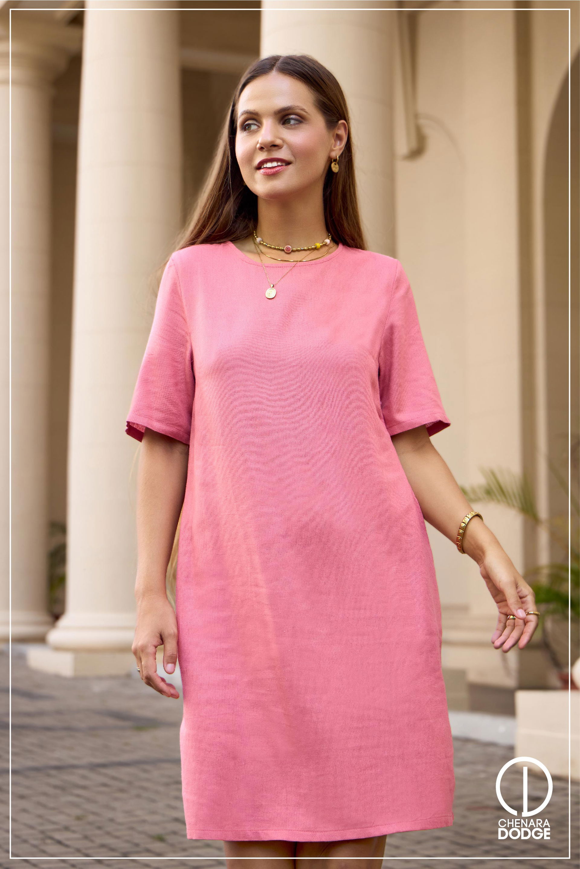 DAPHNE ROUND NECK MINI DRESS