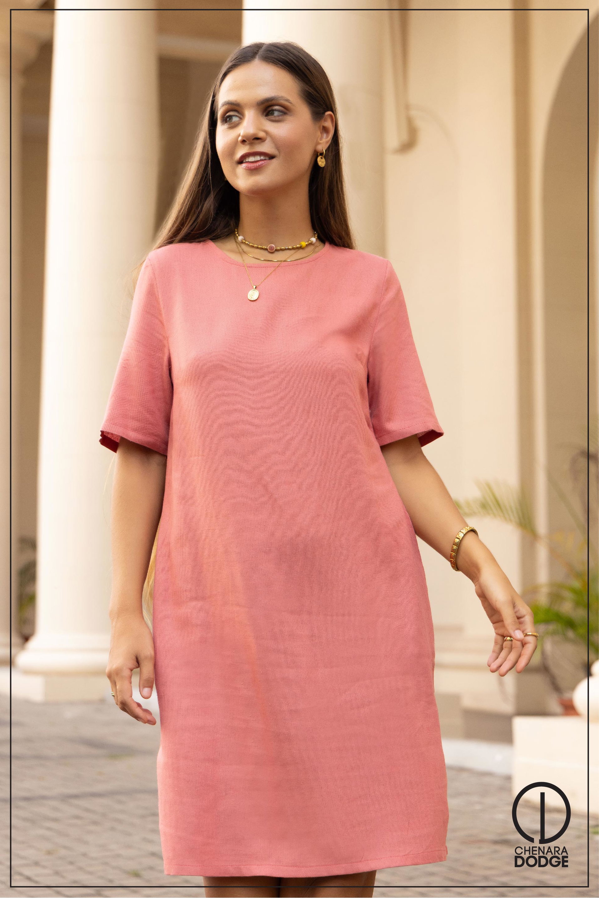 DAPHNE ROUND NECK MINI DRESS