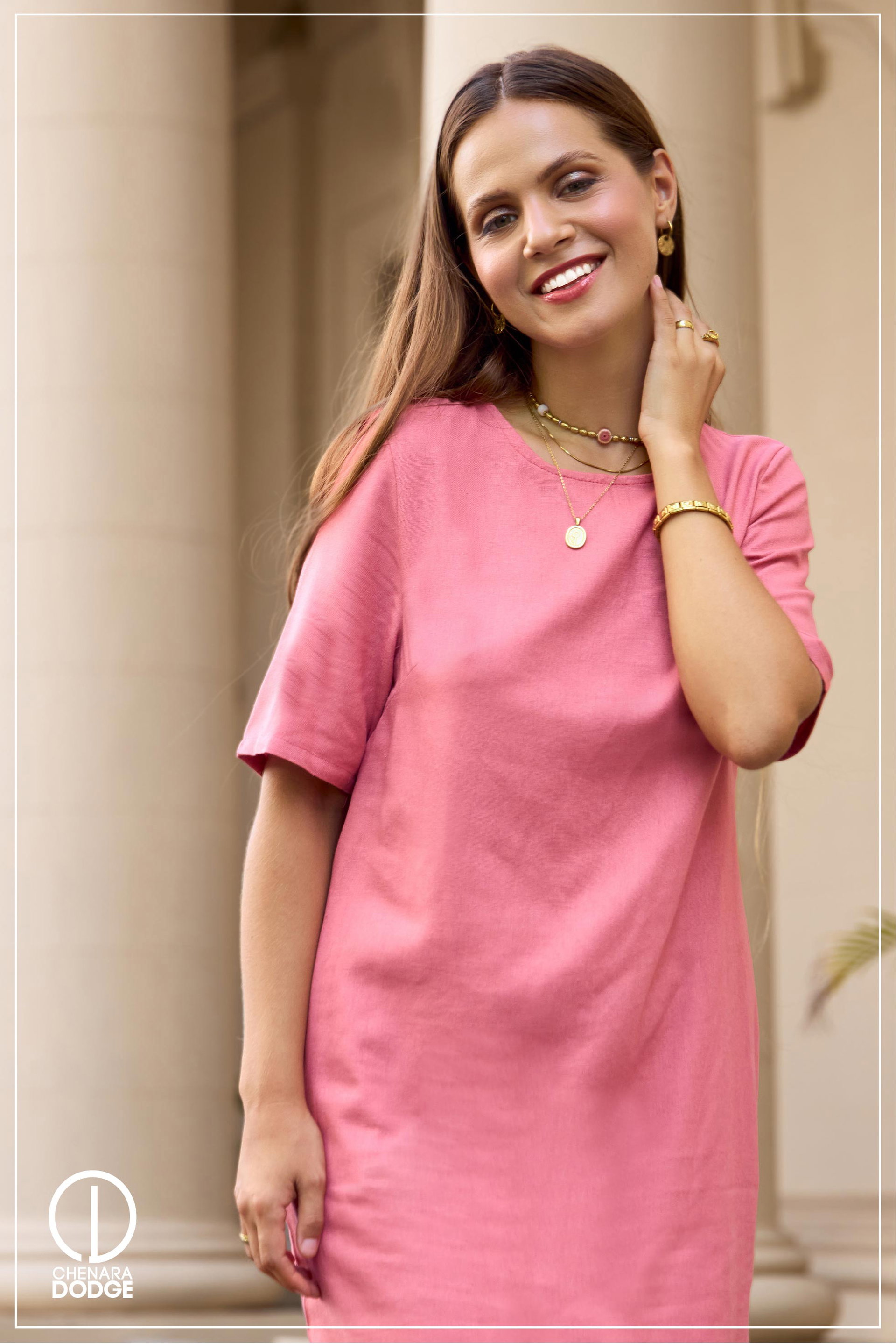 DAPHNE ROUND NECK MINI DRESS
