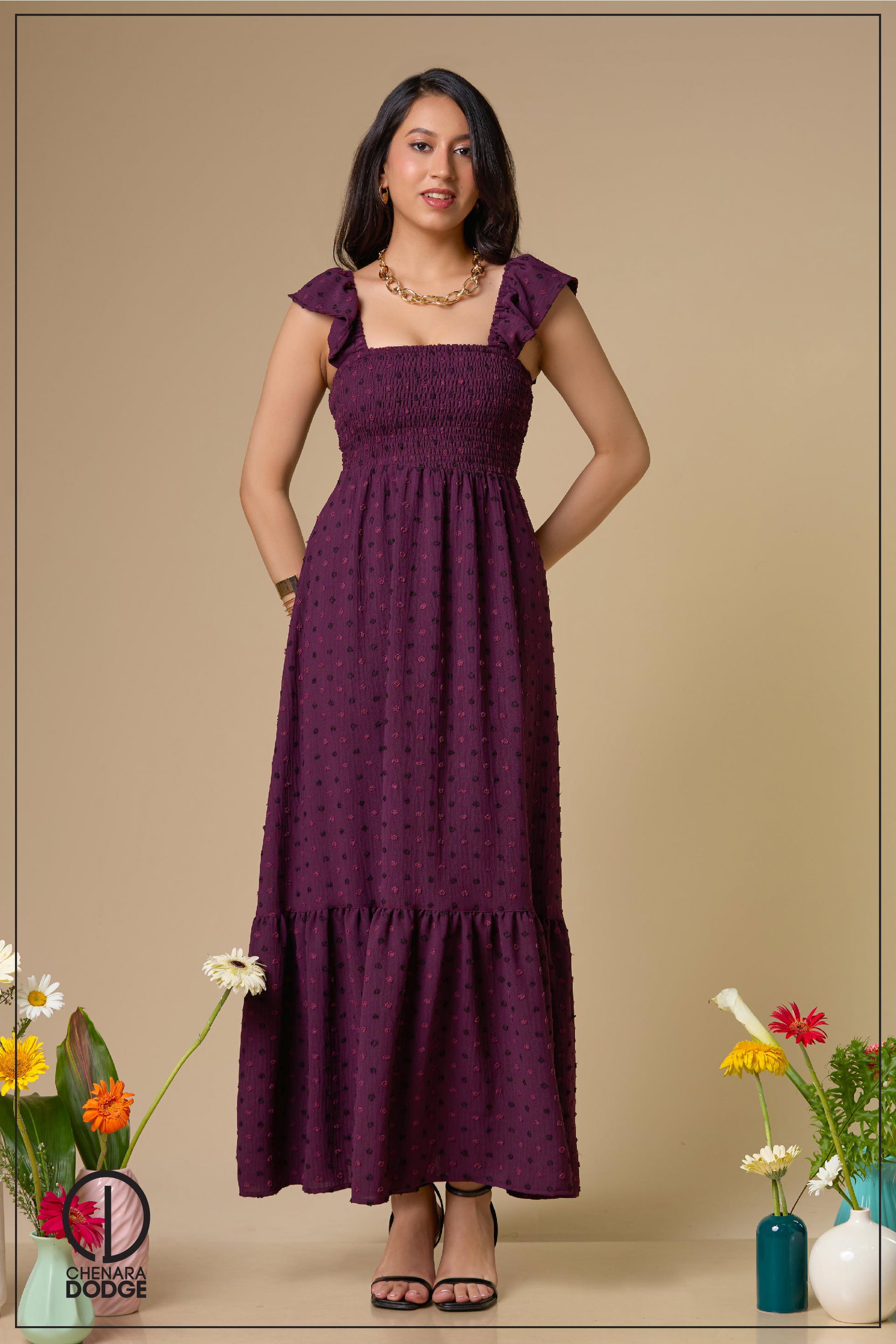 DARCIE FRILL DETAIL MAXI DRESS