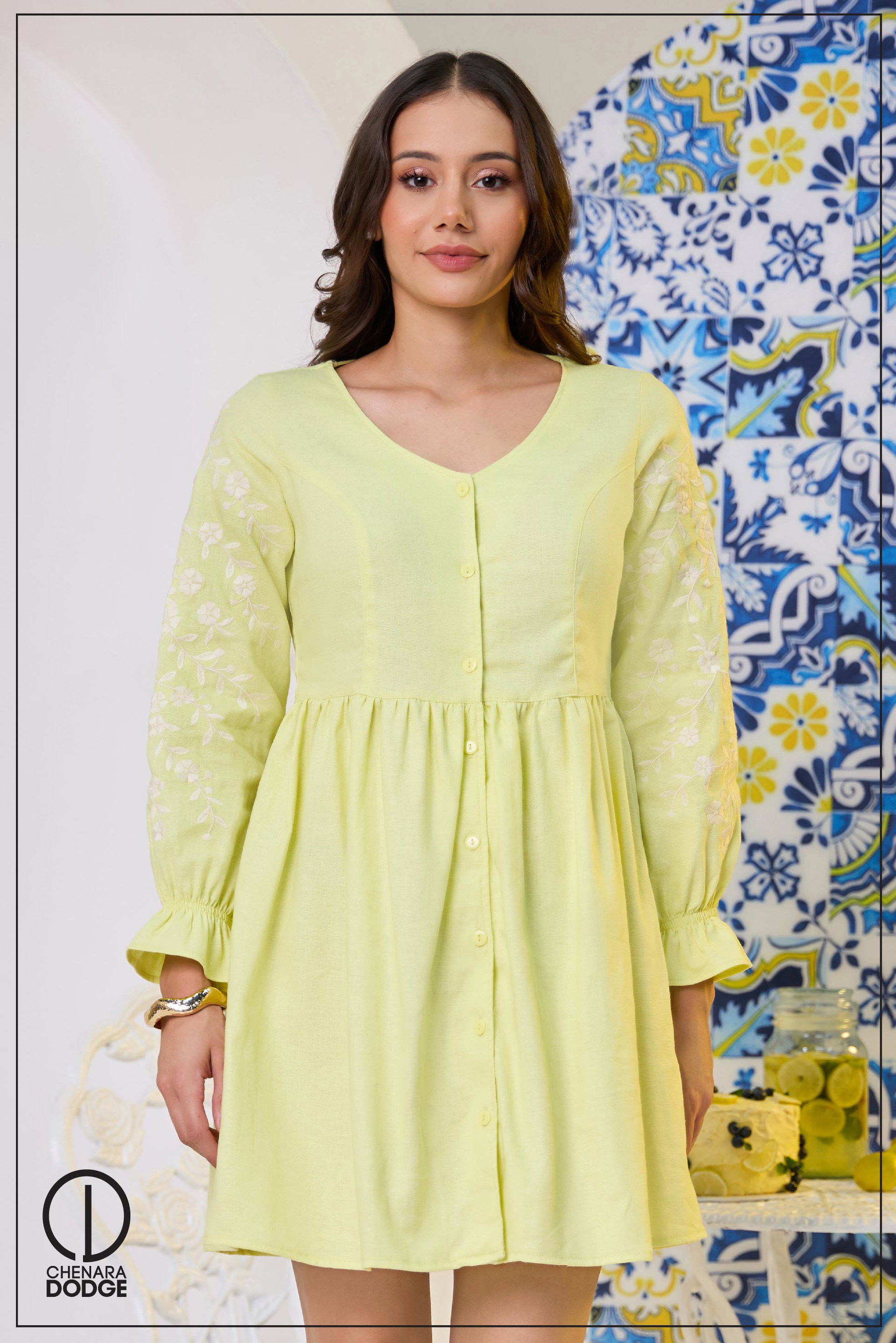 DEBBIE  EMB PUFFY MINI DRESS