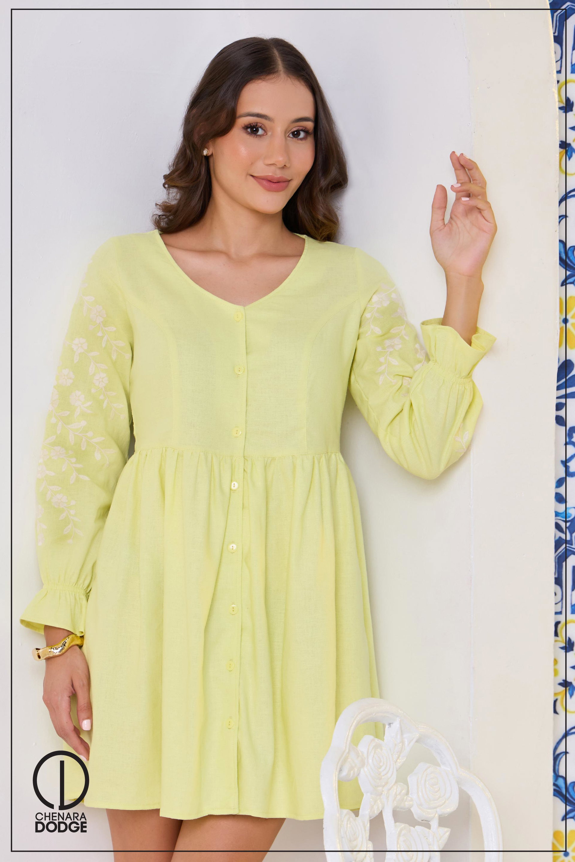 DEBBIE  EMB PUFFY MINI DRESS