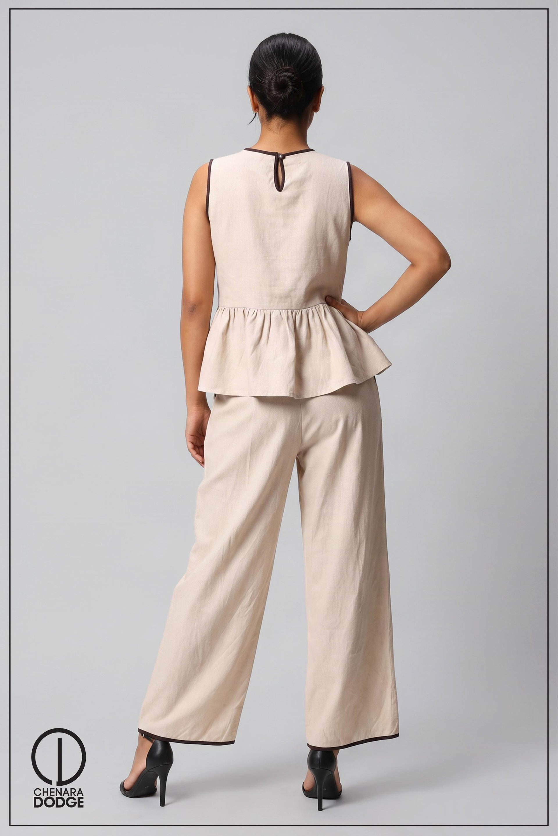 DIANE RUFFLE HEM PEPLUM TOP
