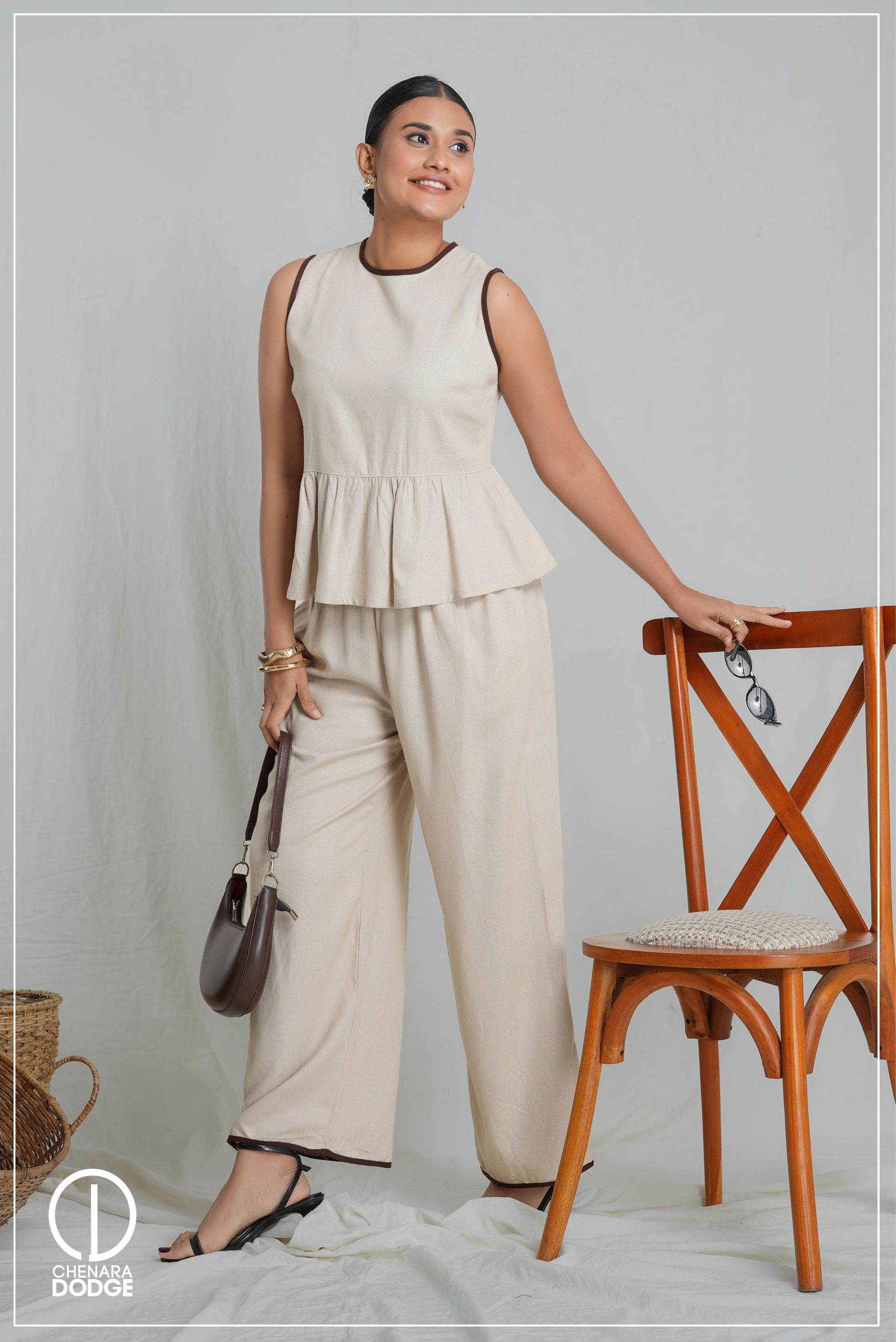 DIANE RUFFLE HEM PEPLUM TOP