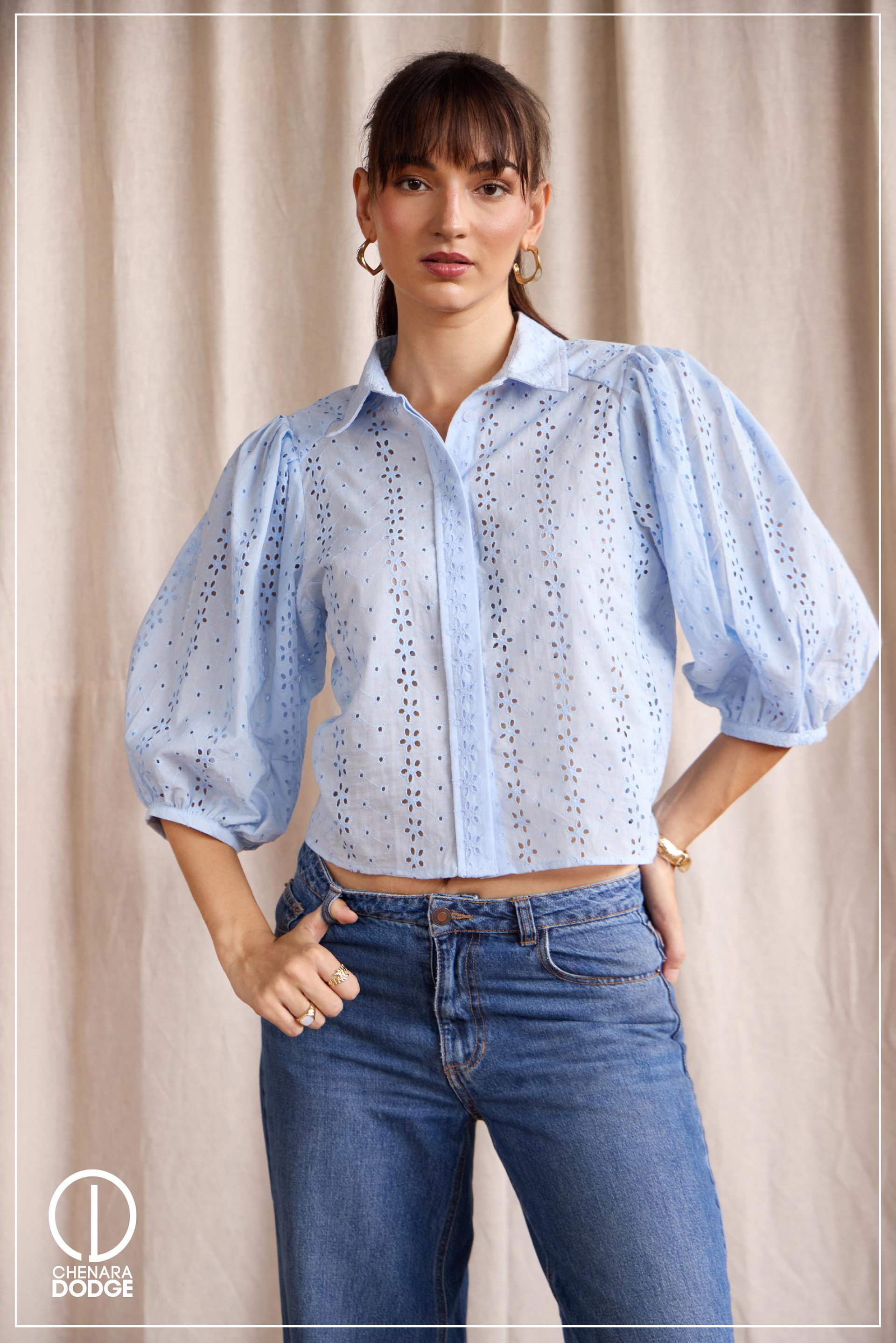 DORA BUTTON DOWN CUTLON TOP