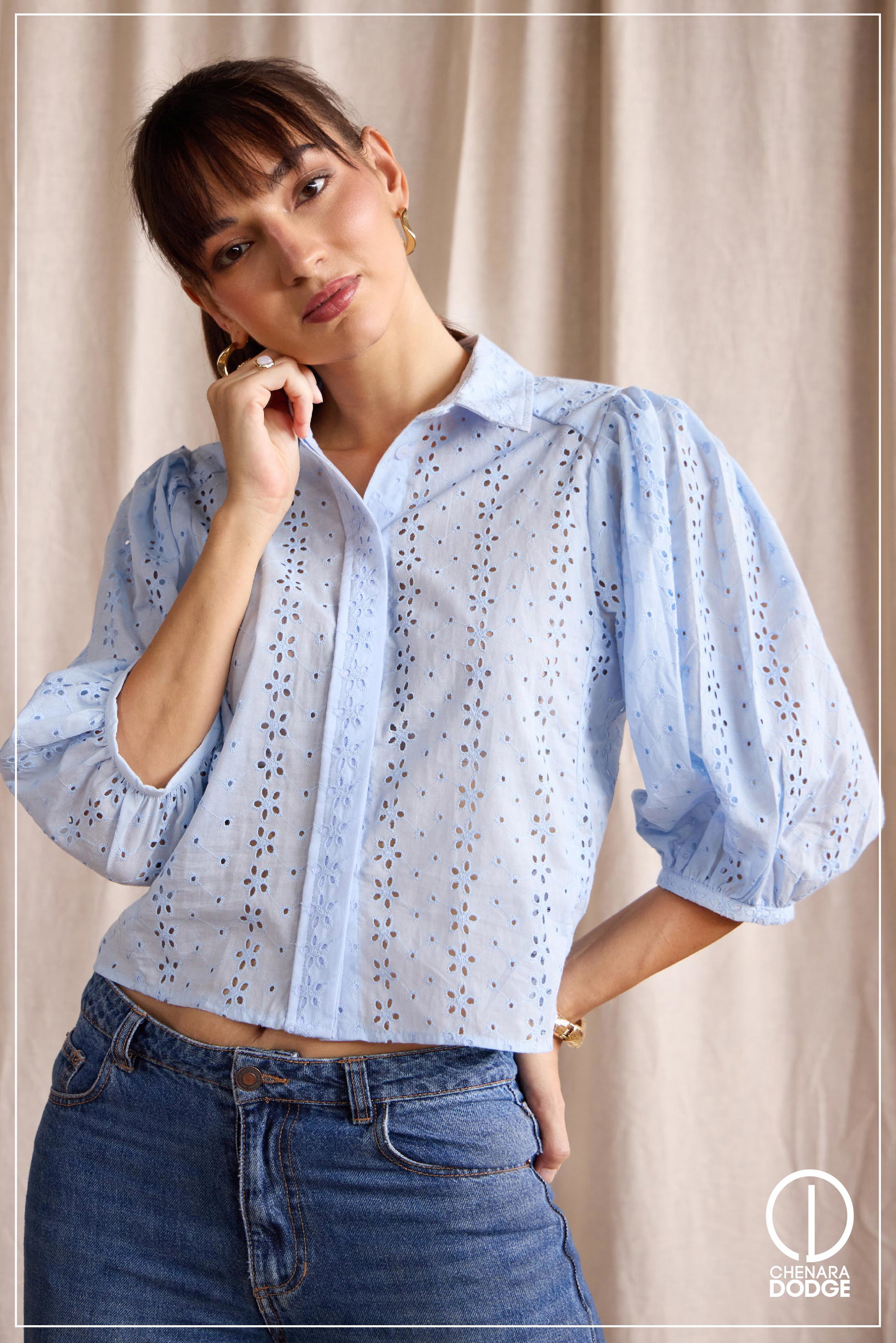 DORA BUTTON DOWN CUTLON TOP