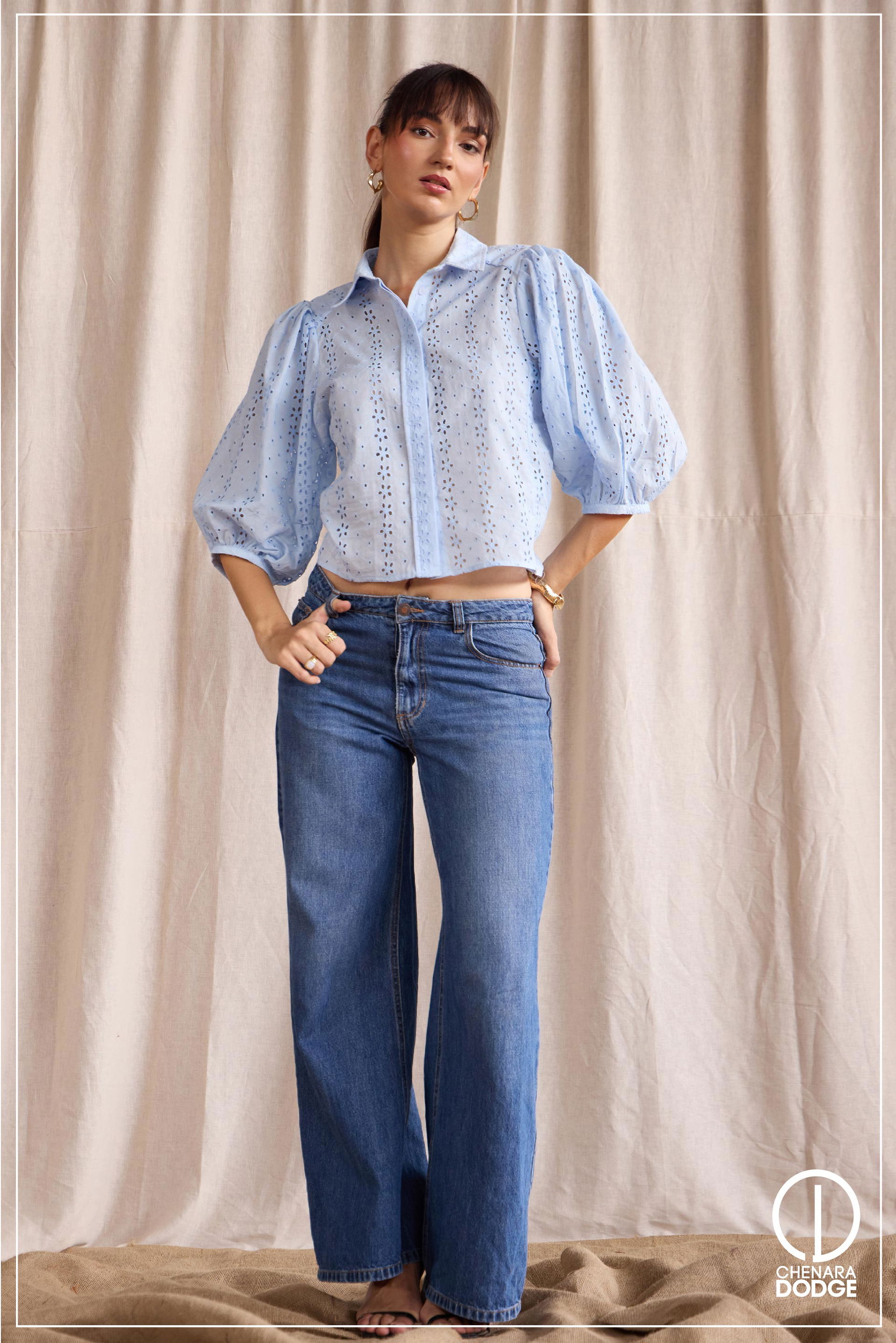 DORA BUTTON DOWN CUTLON TOP