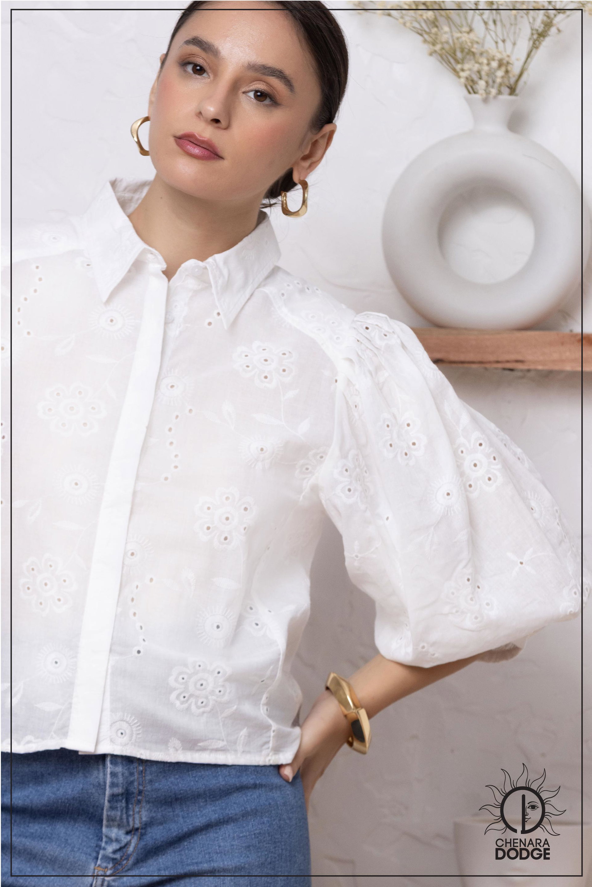 DORA BUTTON DOWN CUTLON TOP