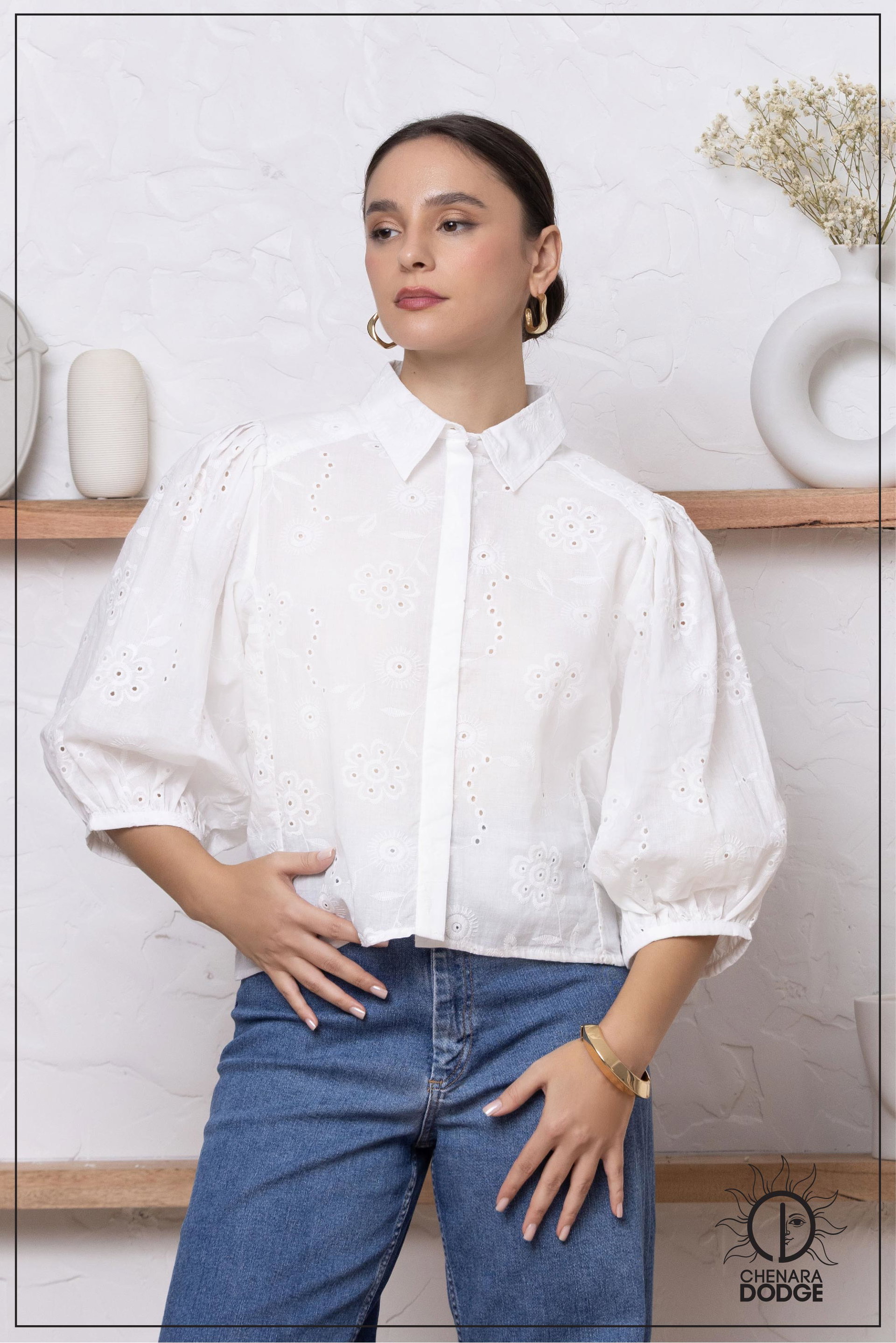 DORA BUTTON DOWN CUTLON TOP