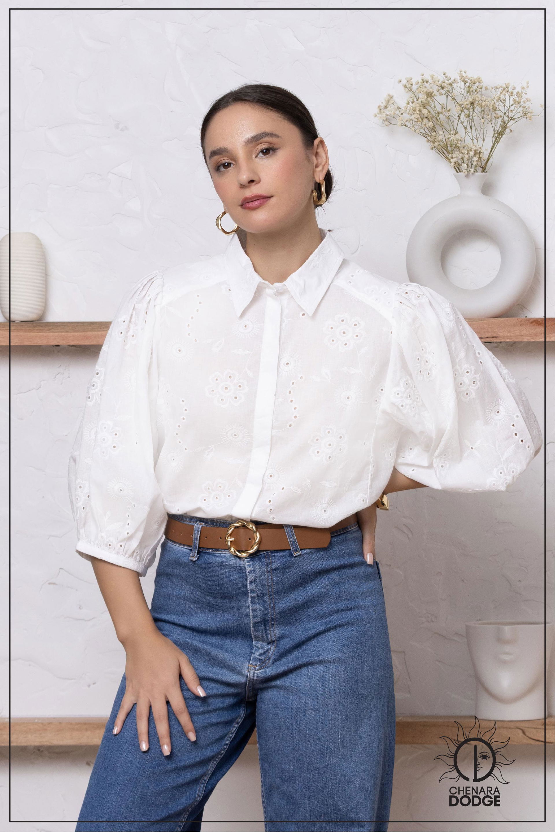 DORA BUTTON DOWN CUTLON TOP