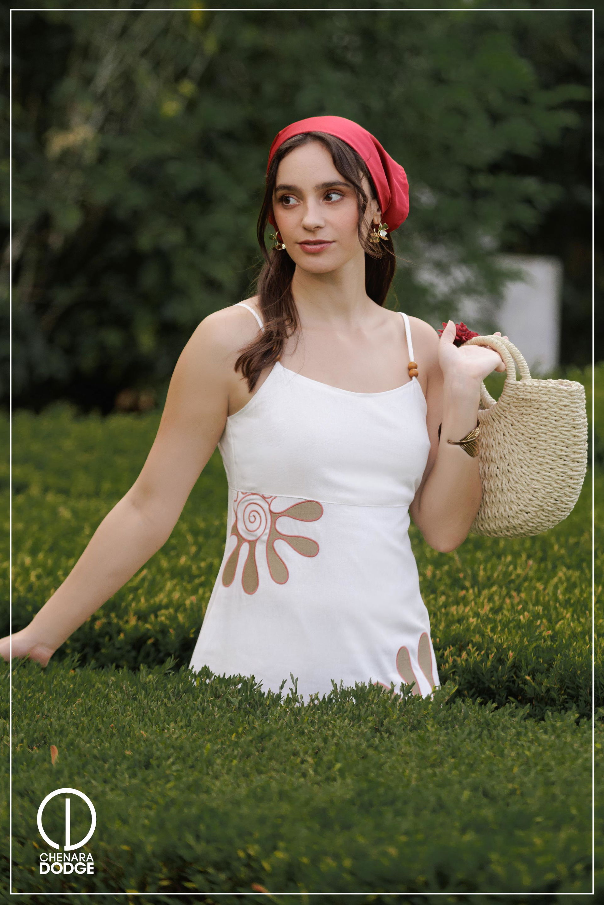 ELENA A-LINE EMB MINI DRESS