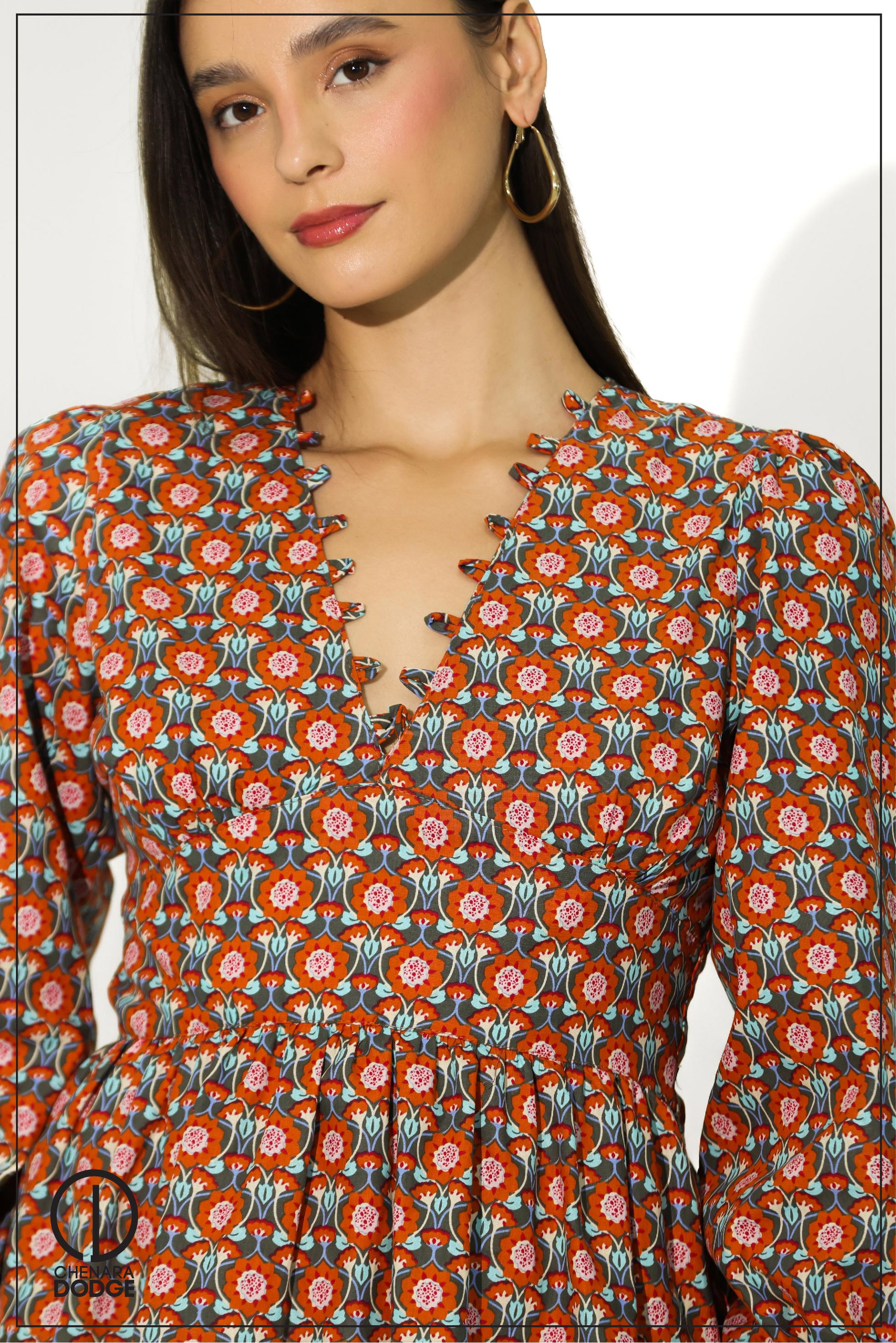 ELINA V NECK MINI DRESS