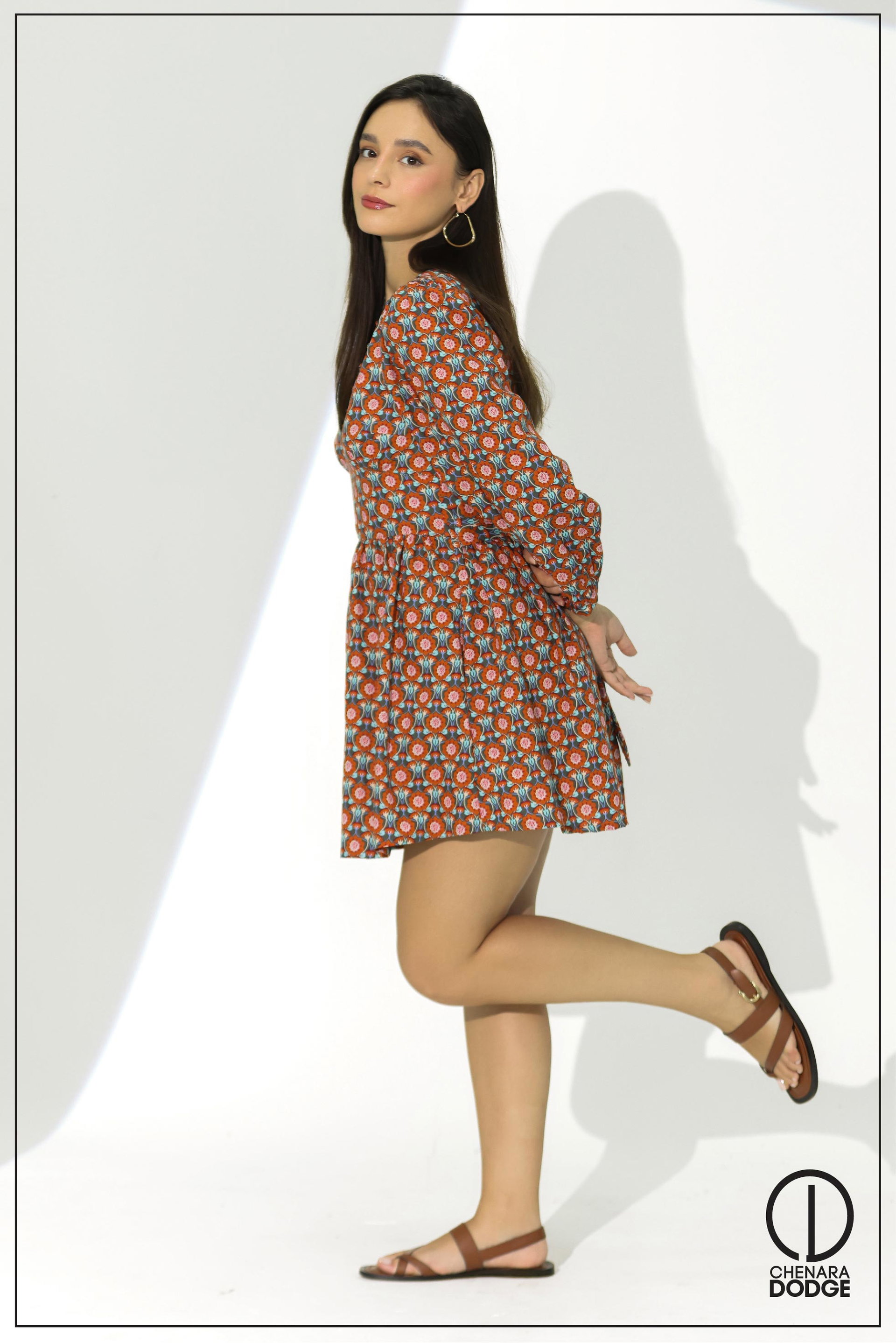 ELINA V NECK MINI DRESS