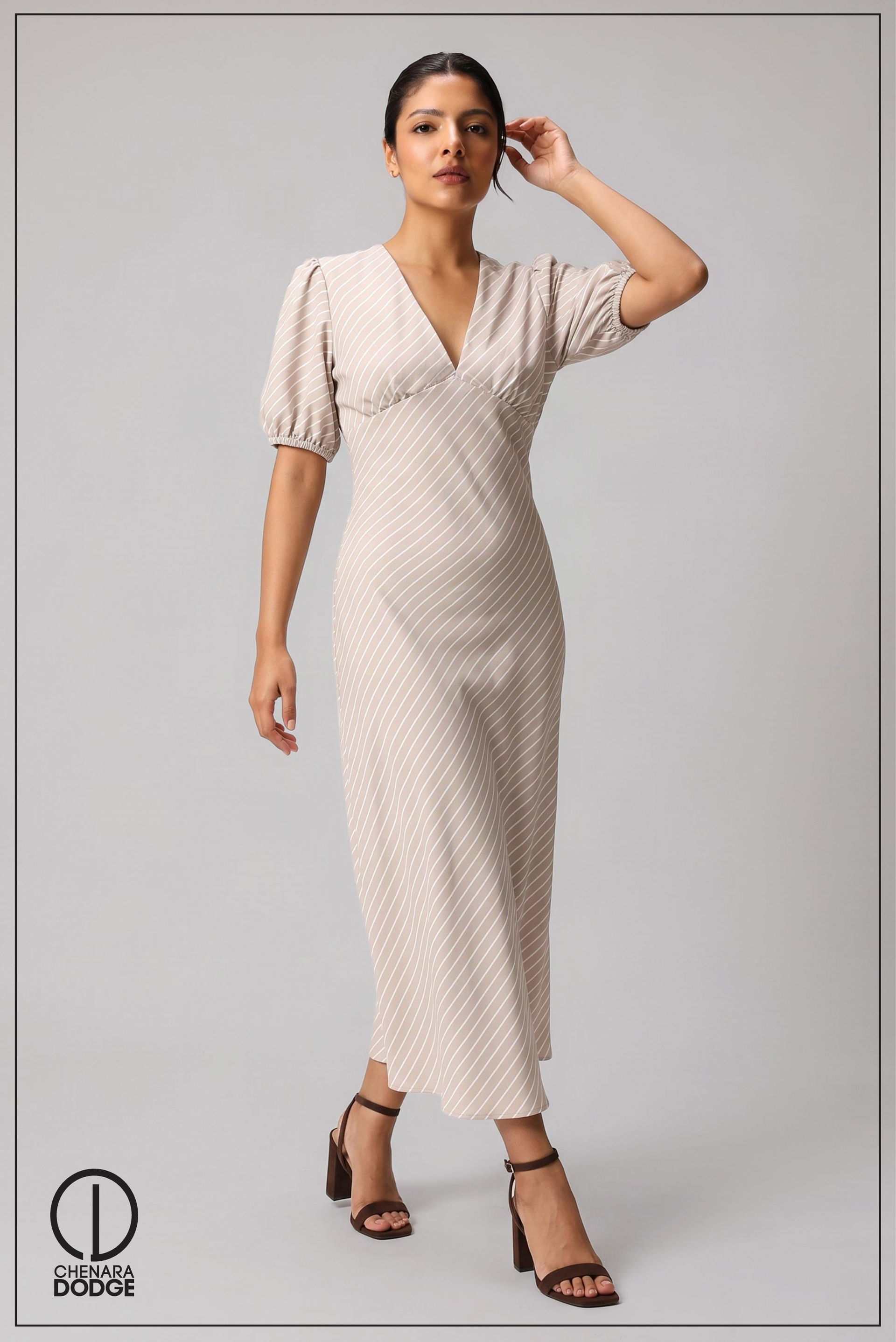 ELISA PUFF SLEEVES MAXI DRESS