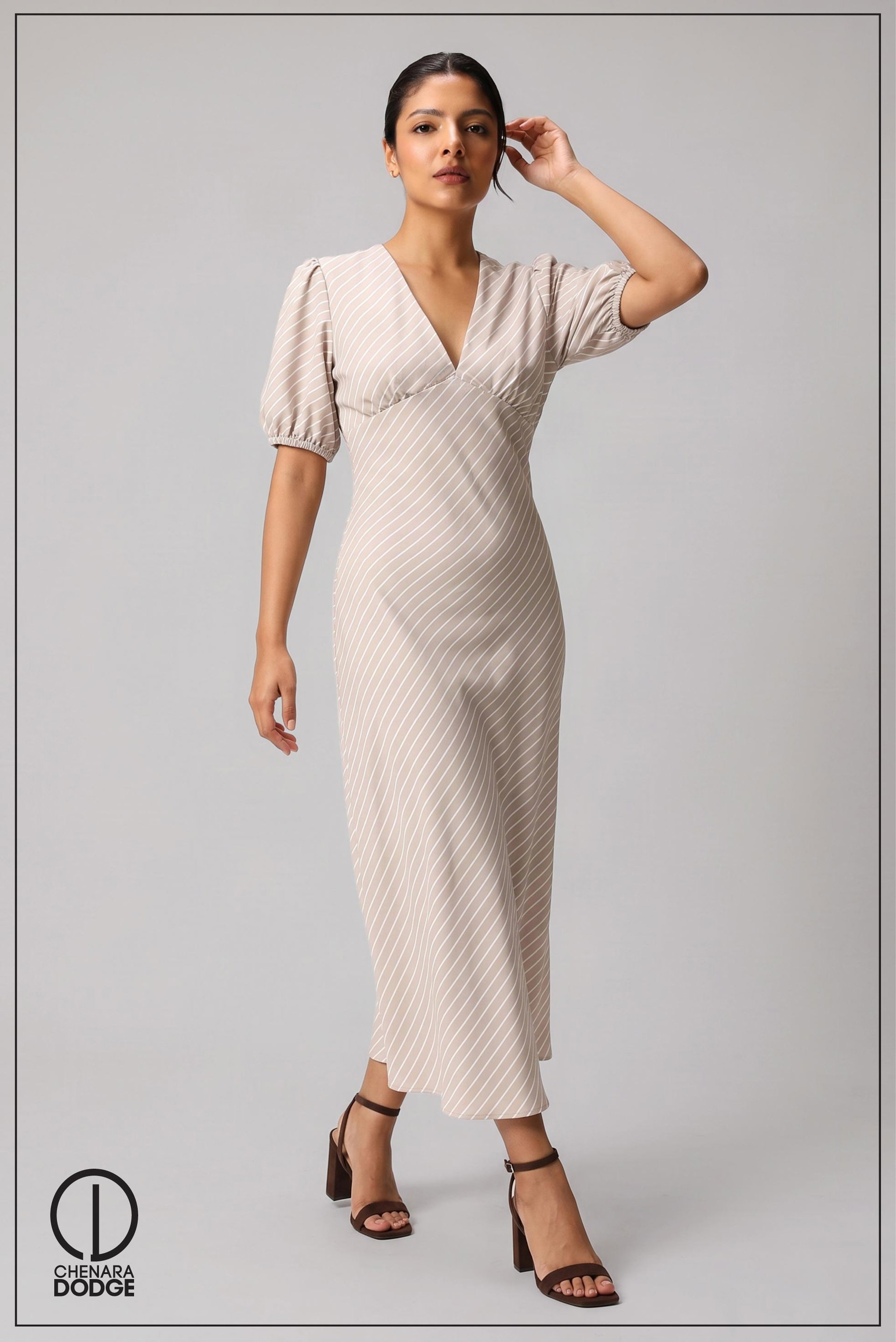 ELISA PUFF SLEEVES MAXI DRESS