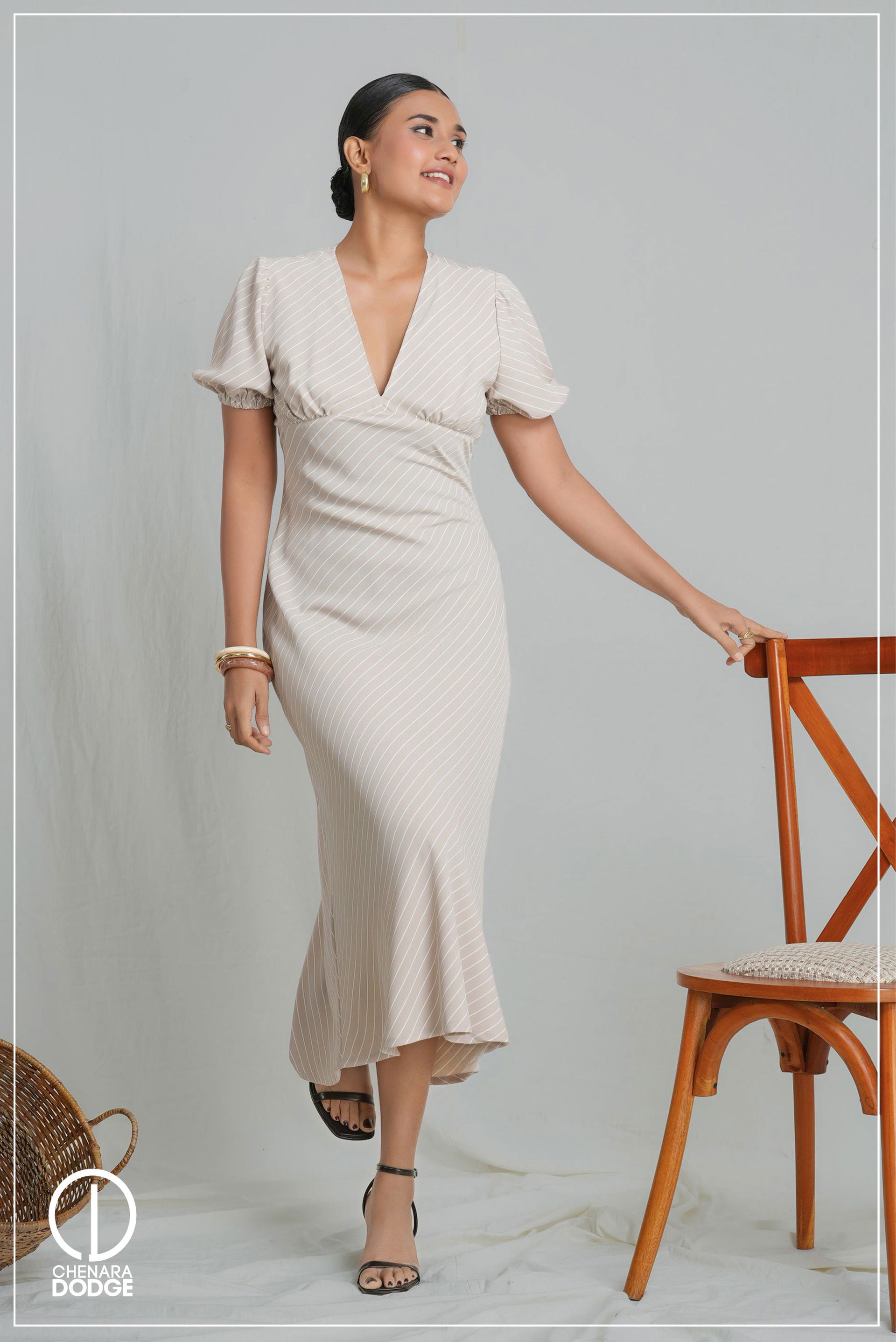 ELISA PUFF SLEEVES MAXI DRESS