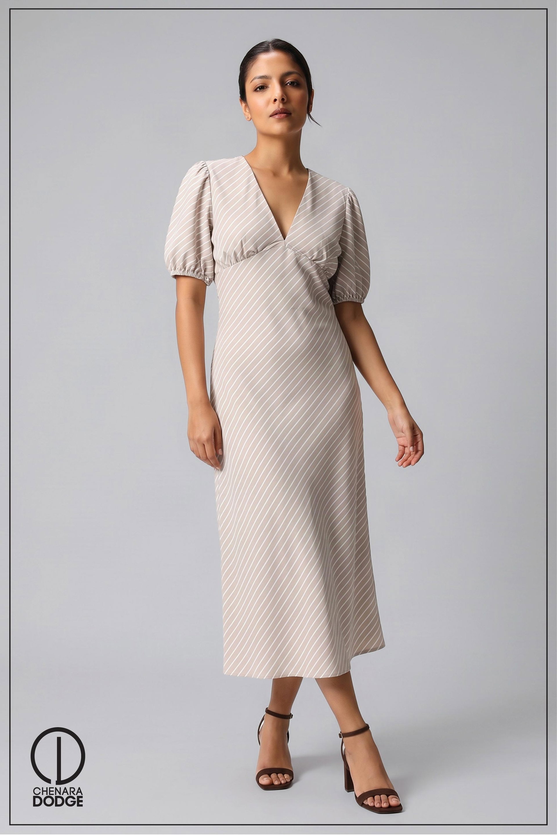 ELISA PUFF SLEEVES MAXI DRESS