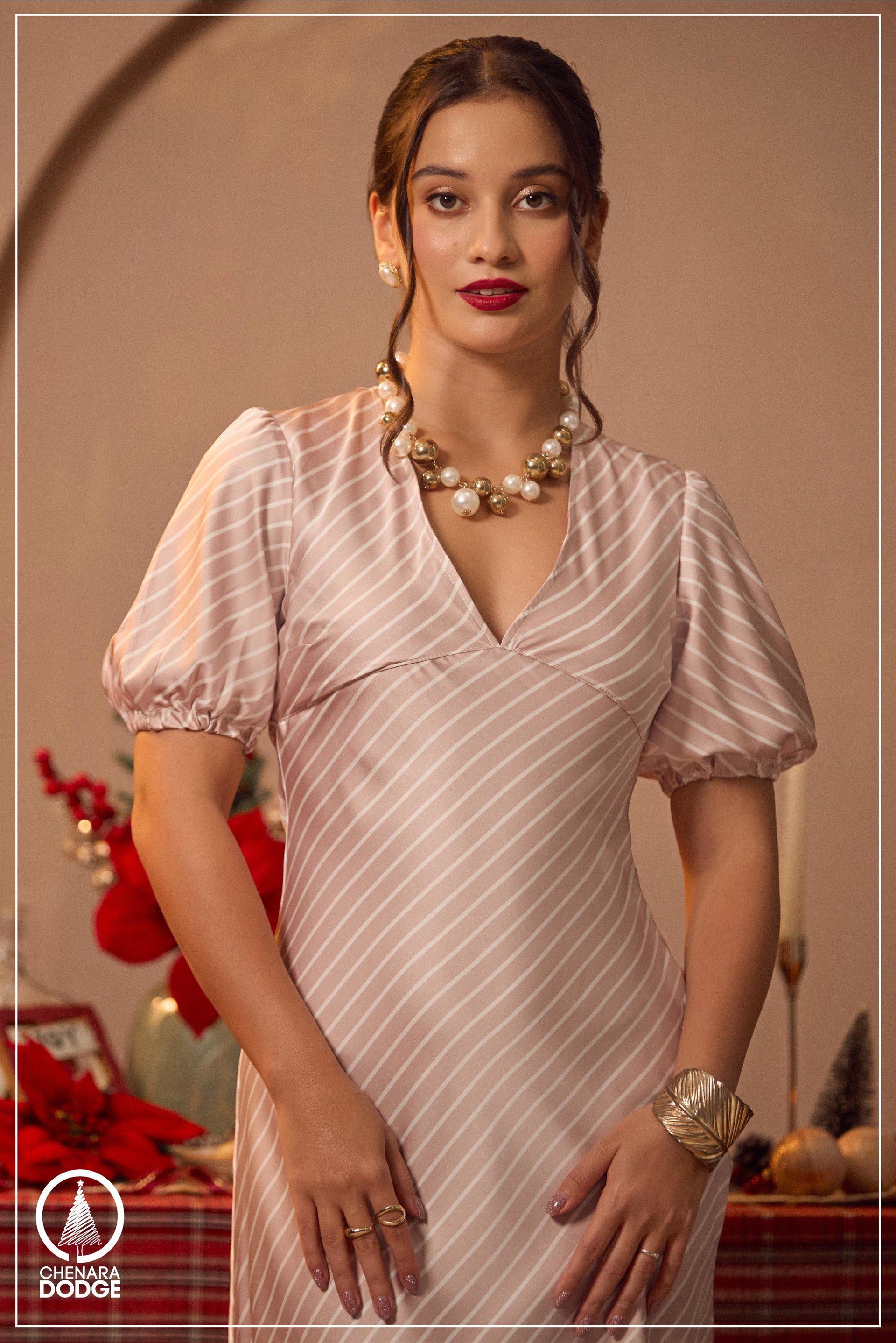 ELISE PUFF SLEEVES MAXI DRESS