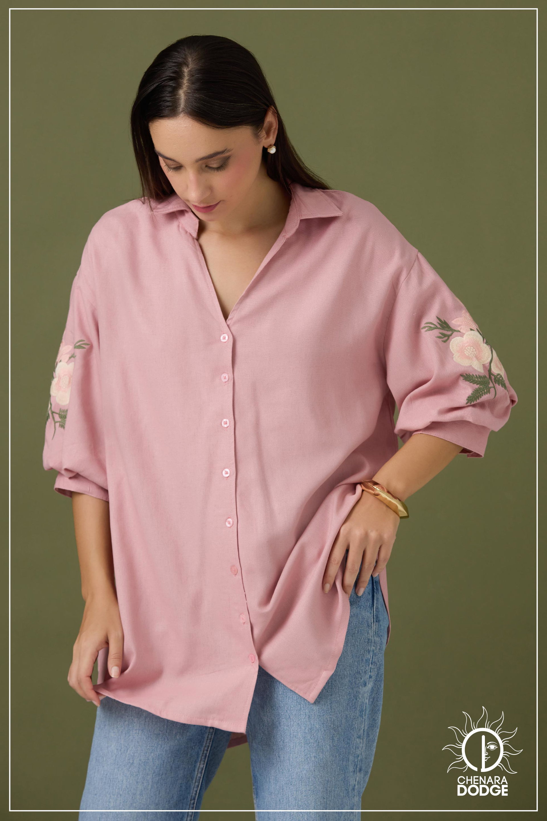 ELIZA  OVERSIZED EMB SHIRT