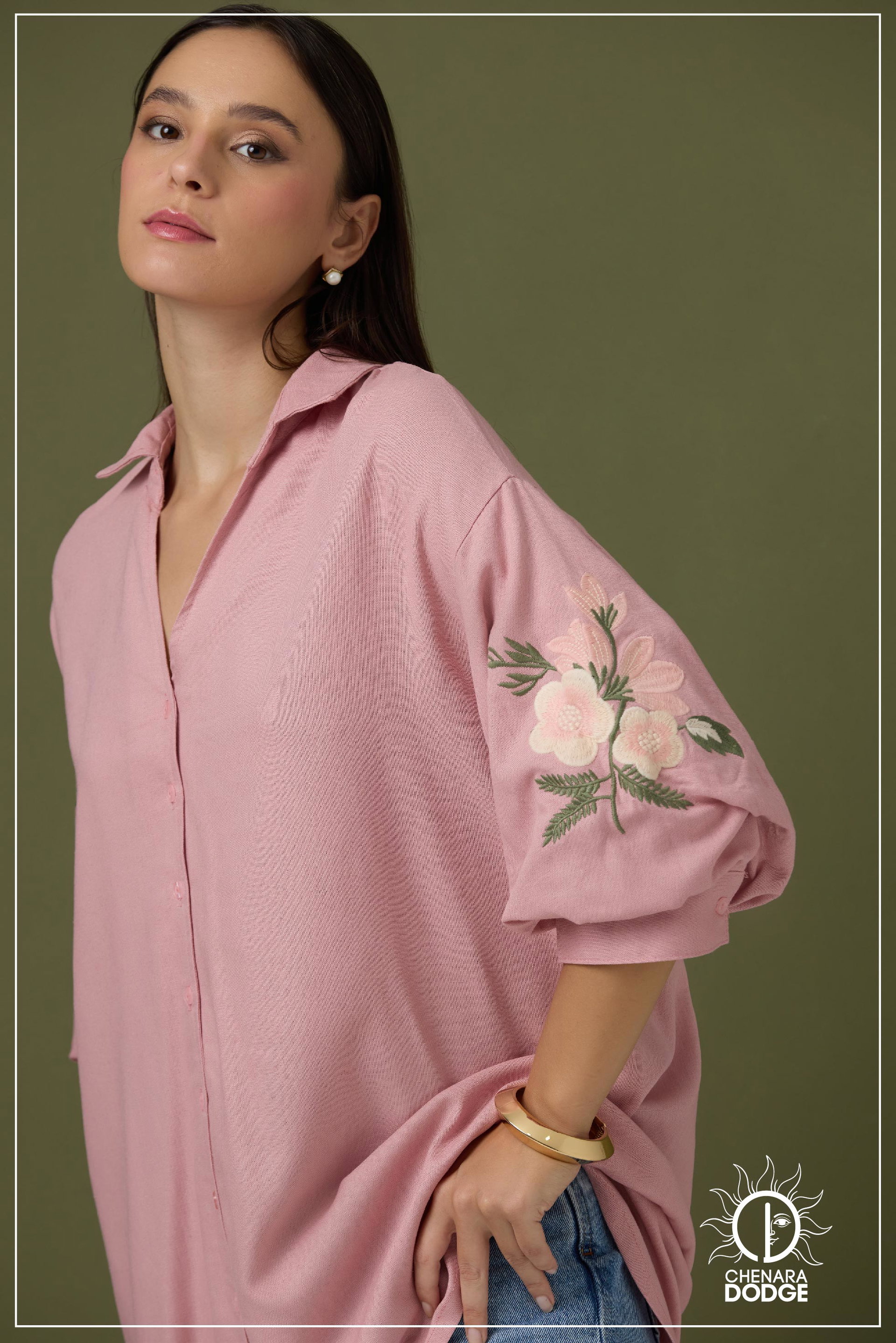 ELIZA  OVERSIZED EMB SHIRT