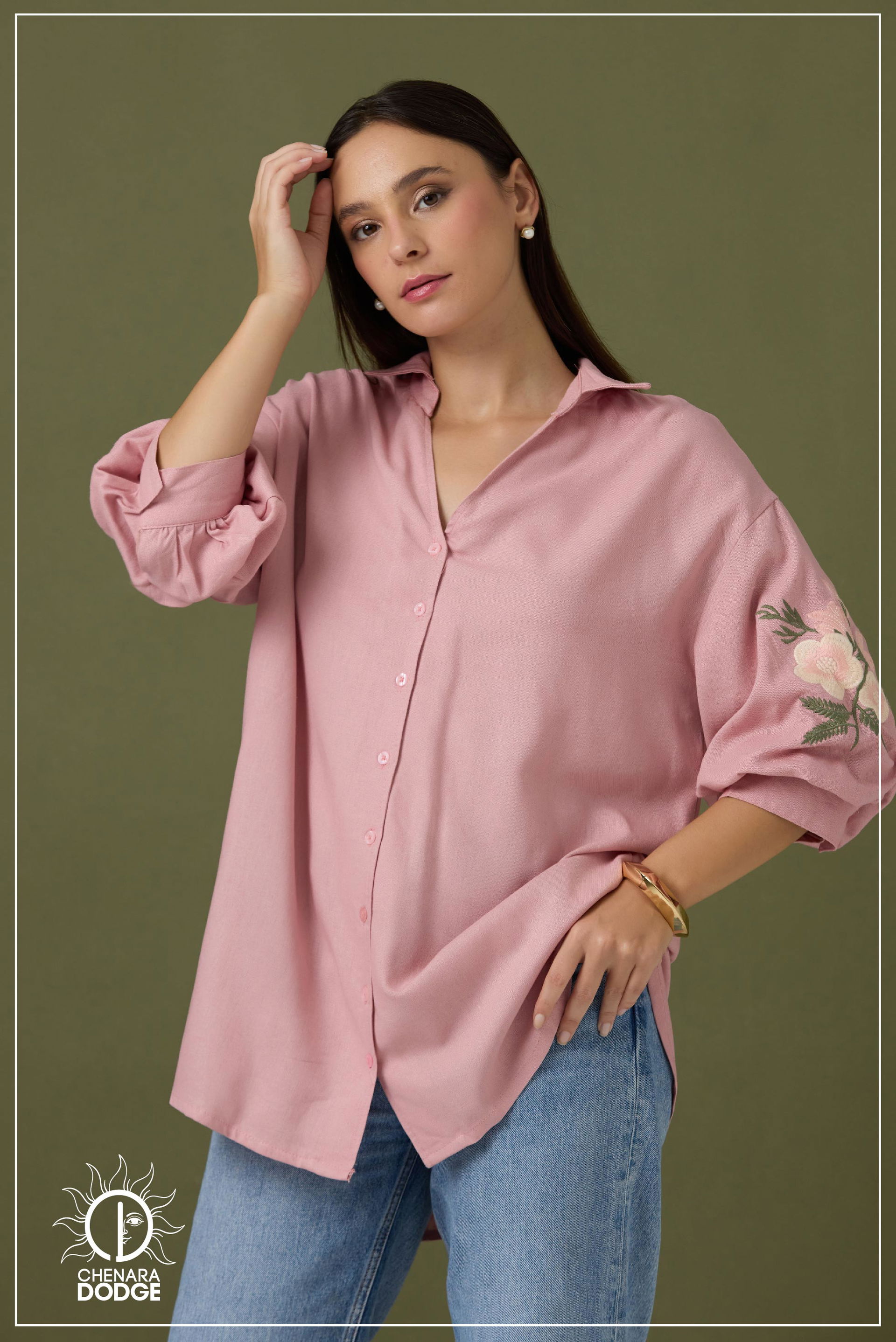ELIZA OVERSIZED EMB SHIRT