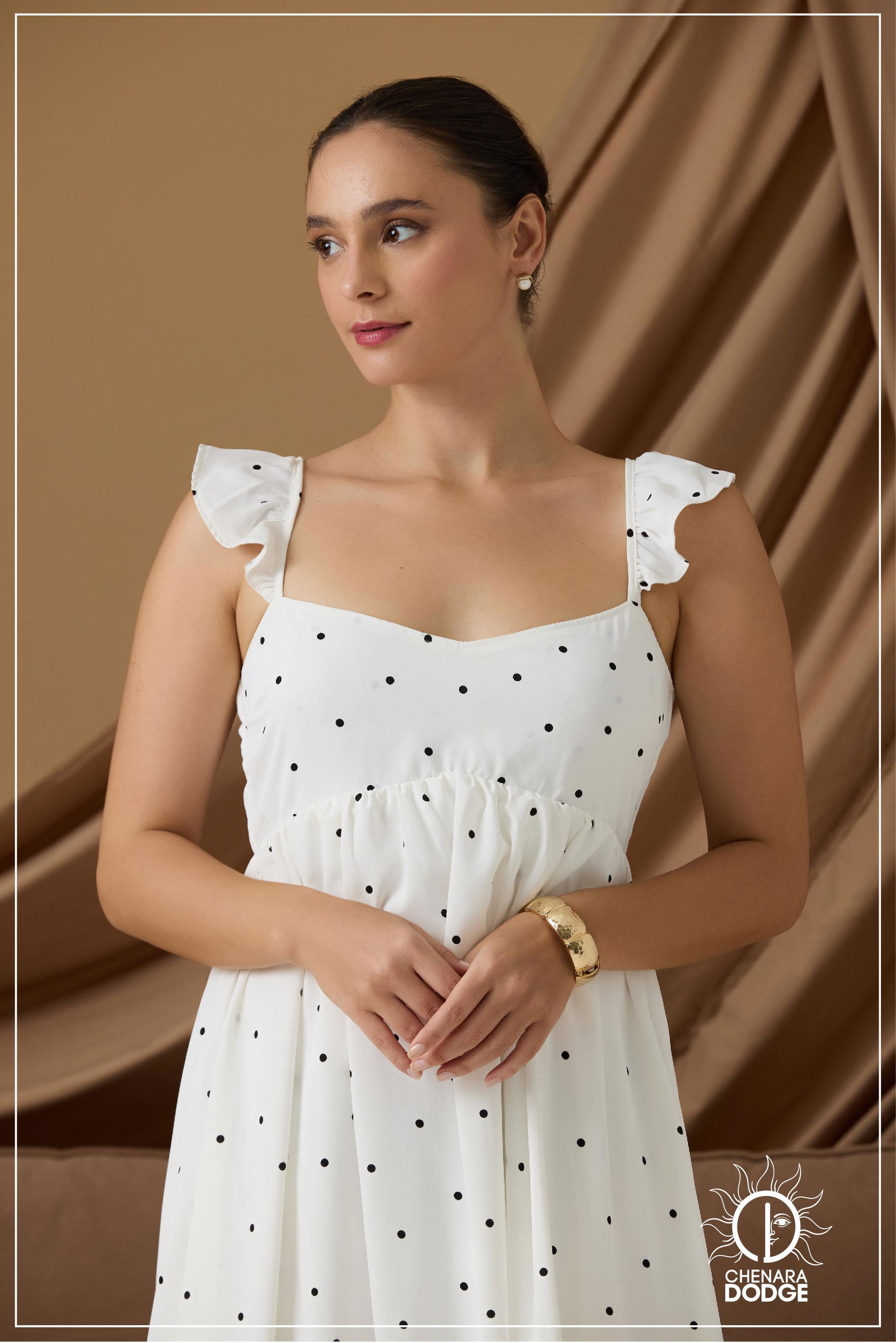 ELOISE FLUTTER SLEEVE MAXI DRESS