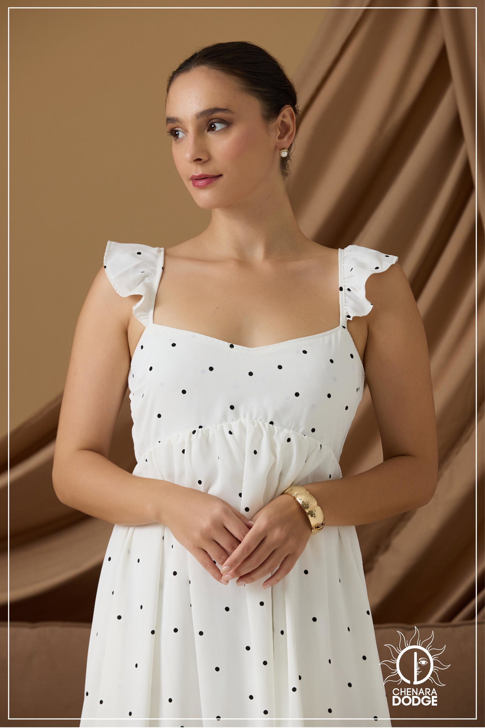 ELOISE FLUTTER SLEEVE MAXI DRESS