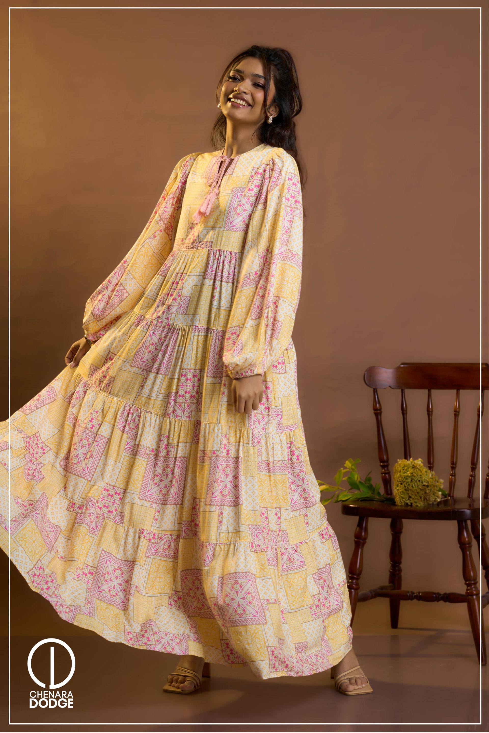 EMMA FRONT TIE UP MAXI DRESS