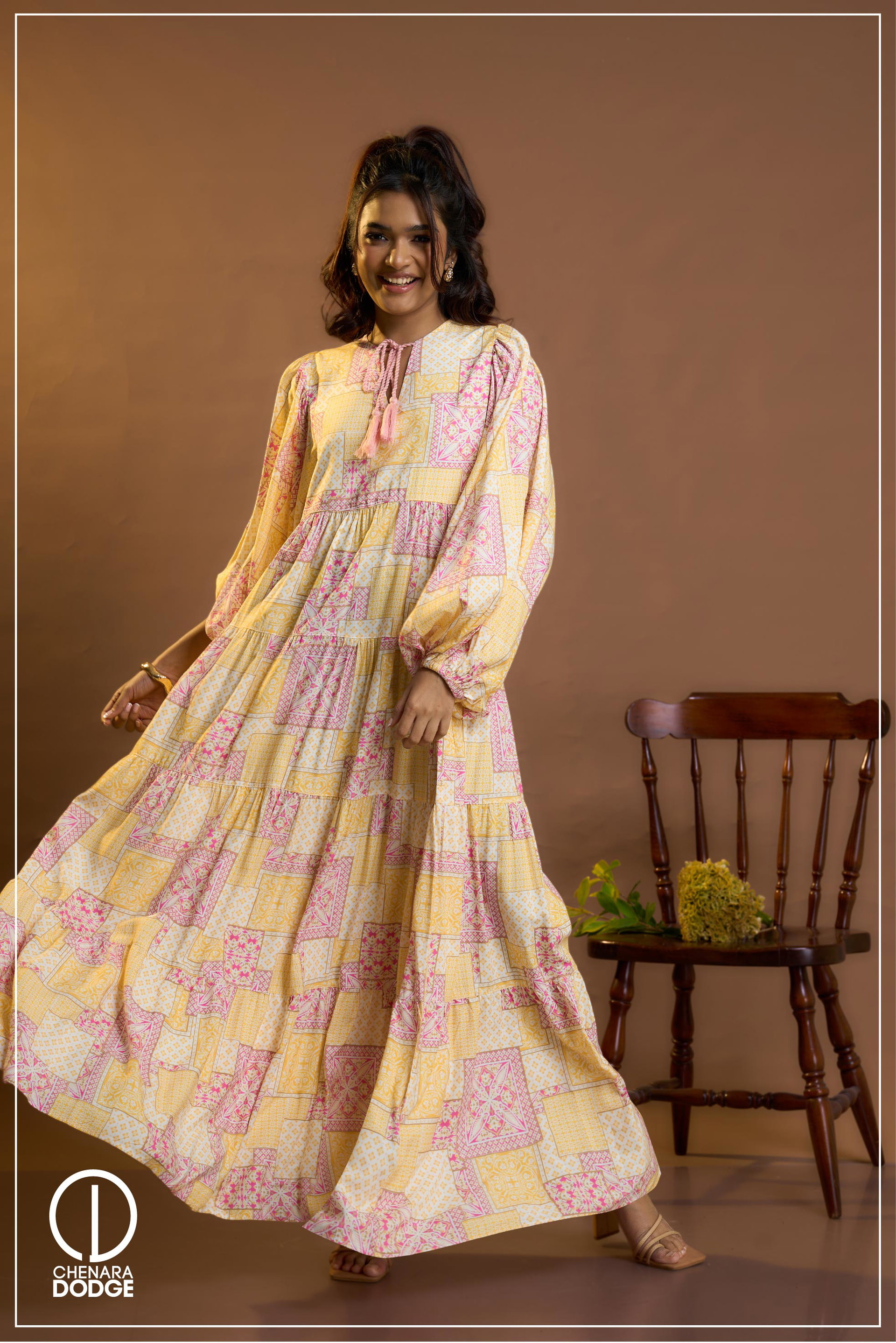 EMMA FRONT TIE UP MAXI DRESS
