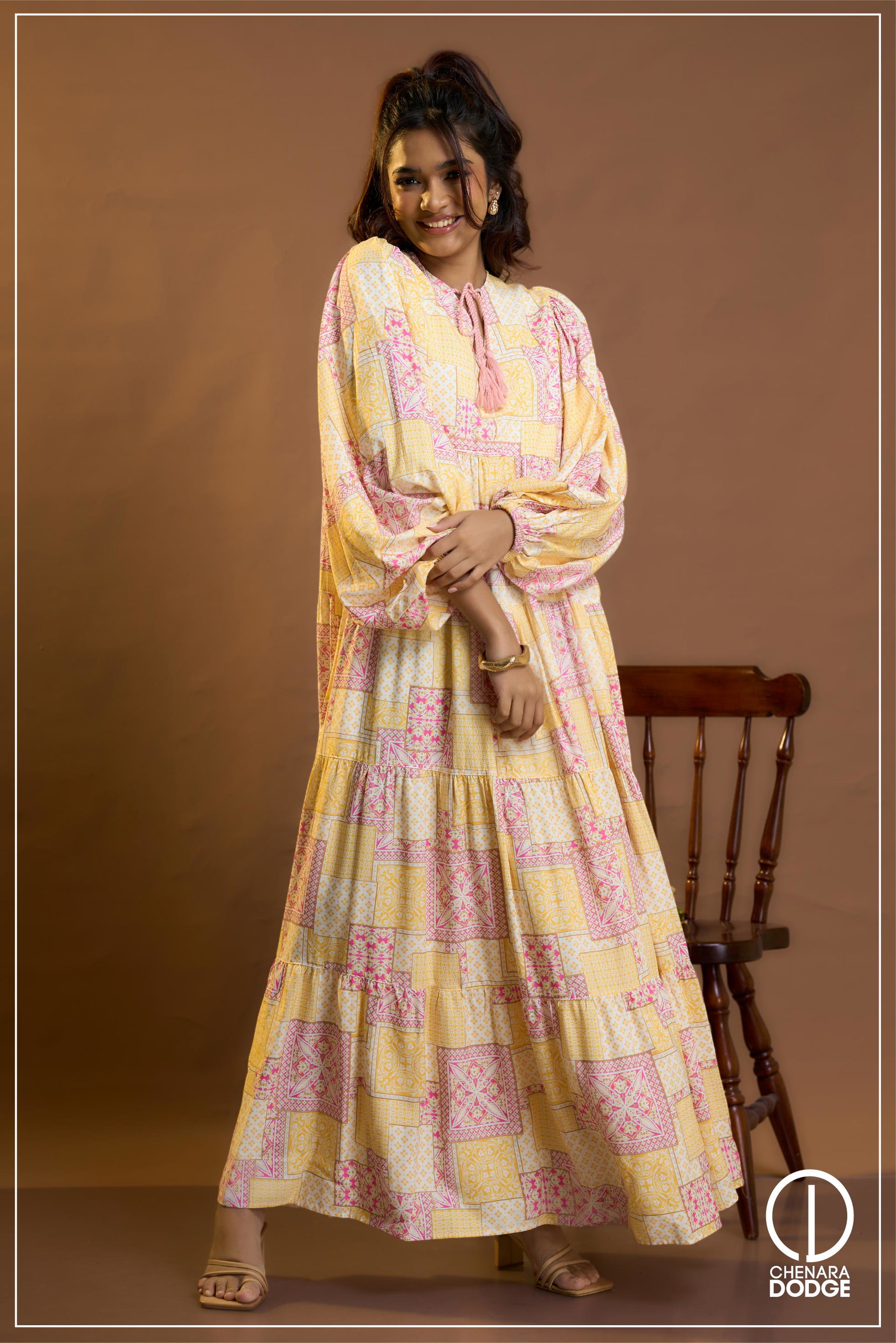 EMMA FRONT TIE UP MAXI DRESS