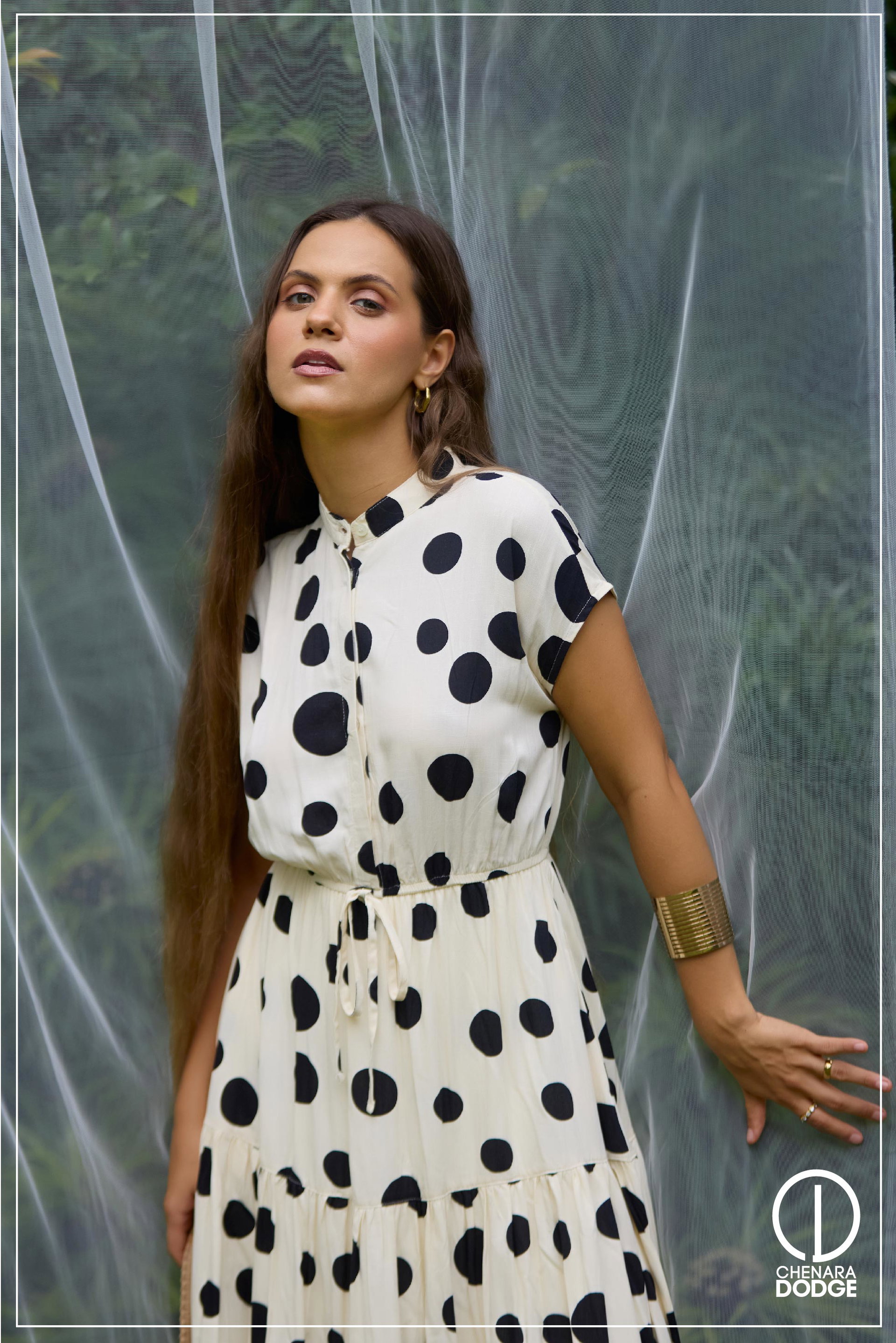 EMMA HIGH-NECK MIDI DRESS