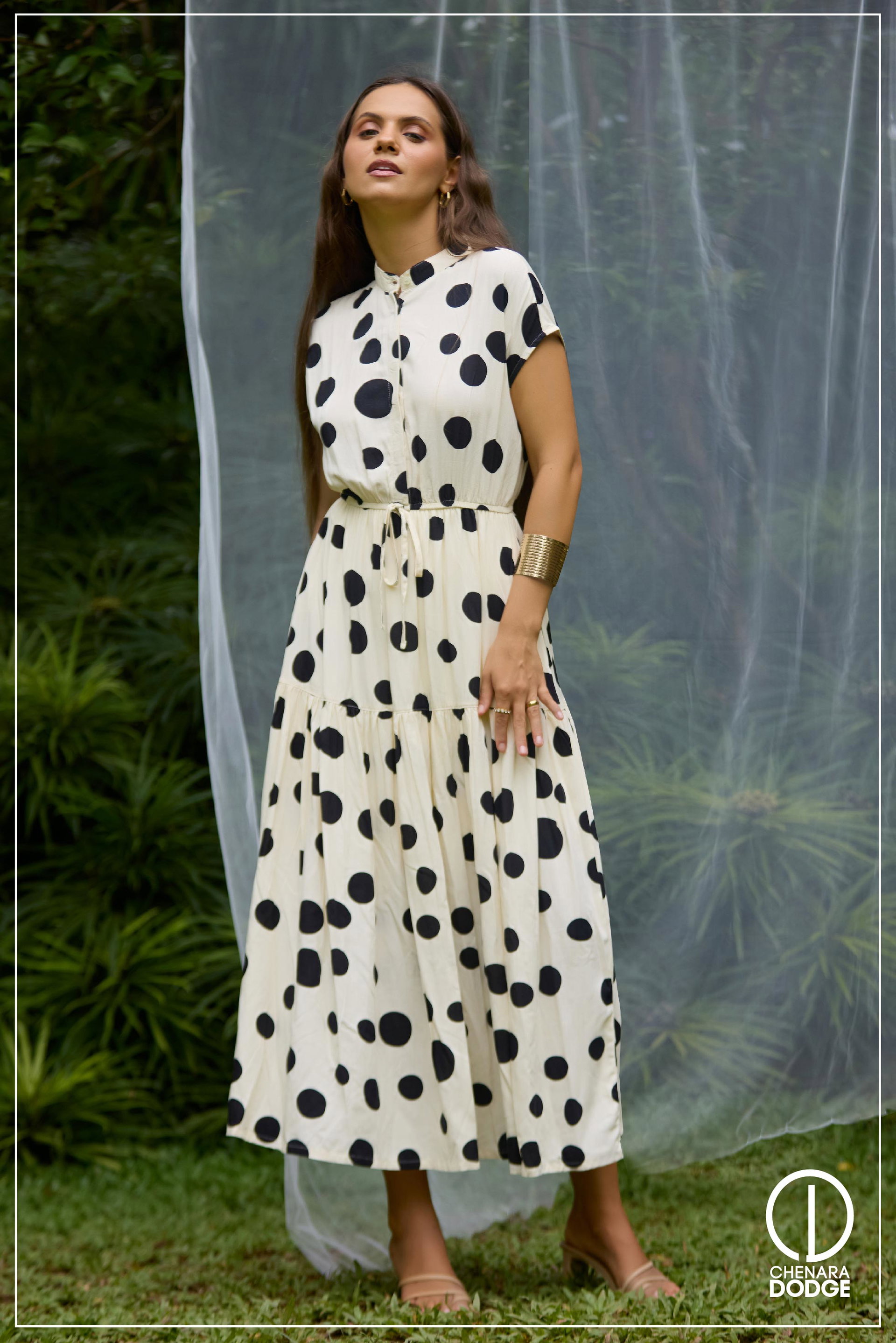 EMMA HIGH-NECK MIDI DRESS