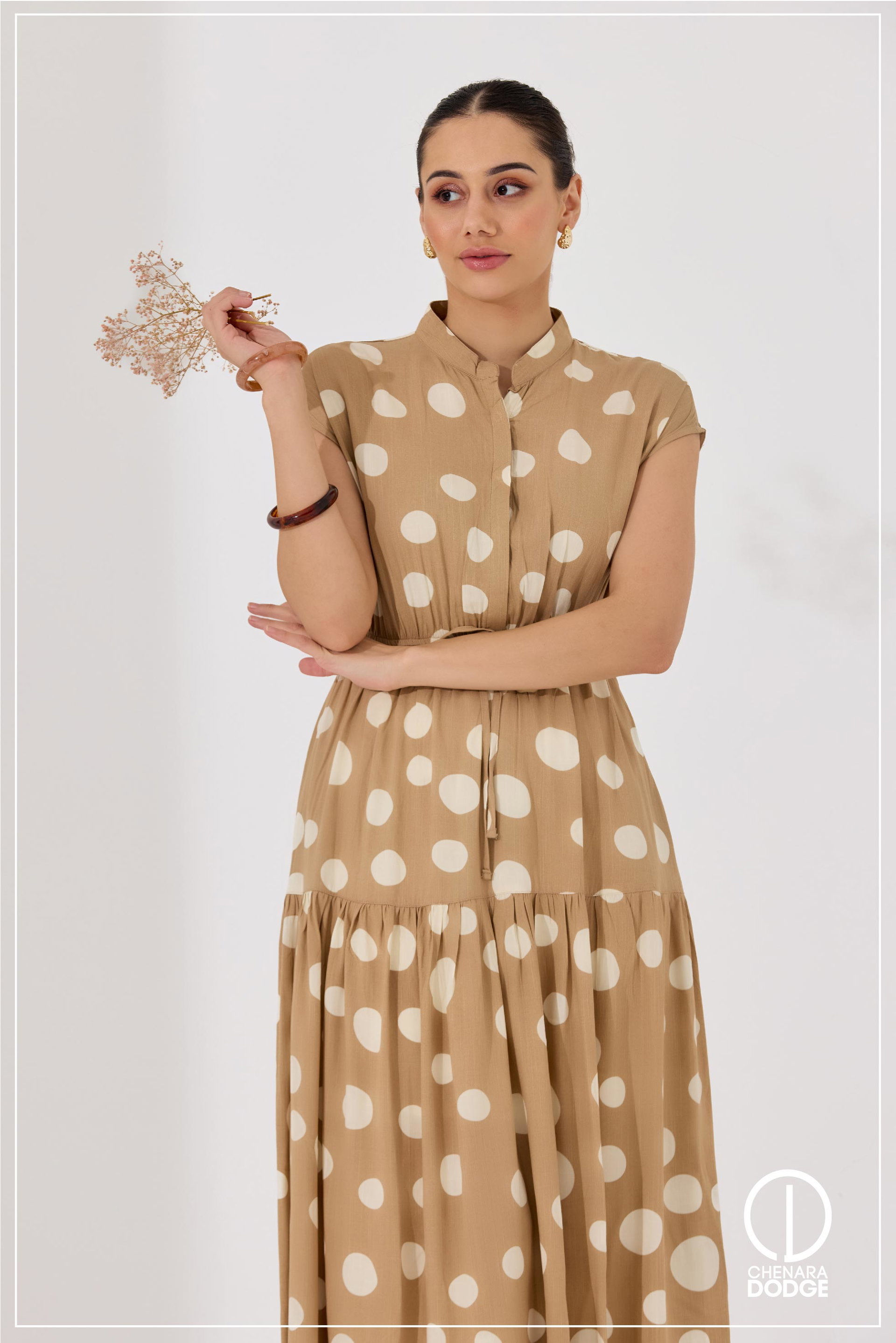 ZARA HIGH-NECK MIDI DRESS