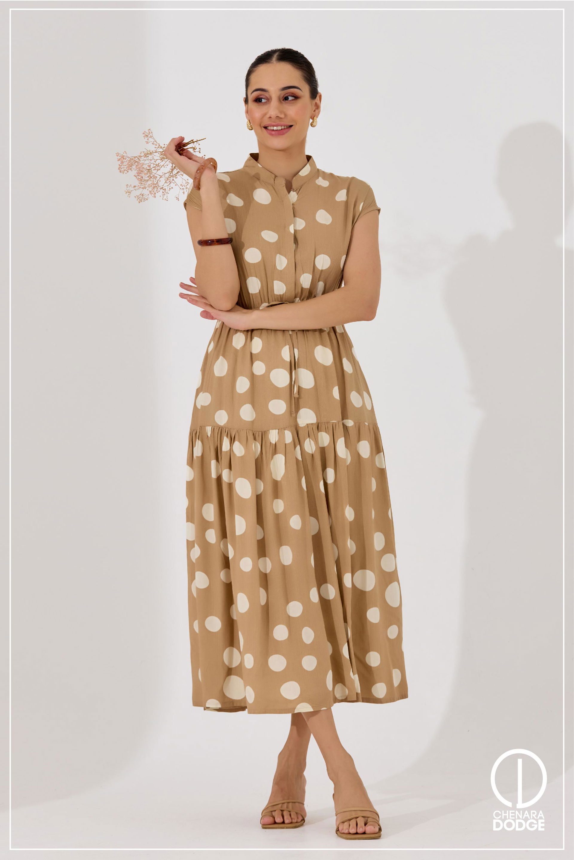 EMMA HIGH-NECK MIDI DRESS