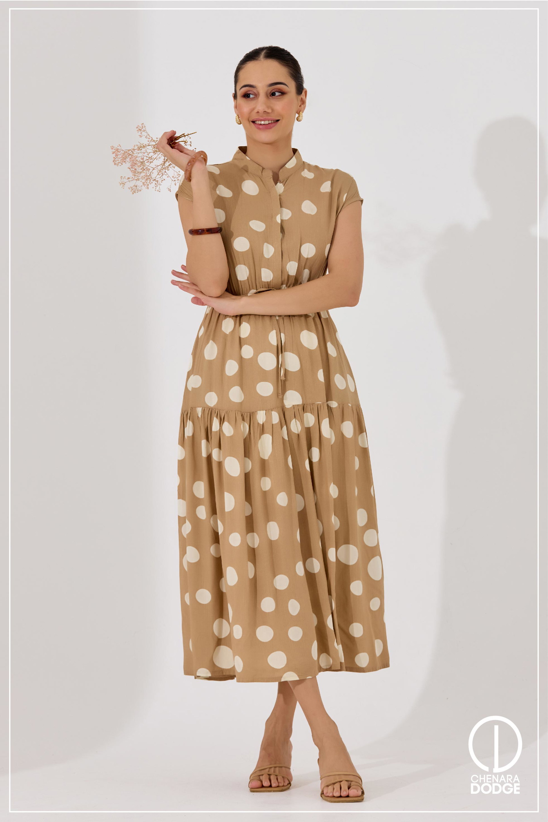 ZARA HIGH-NECK MIDI DRESS