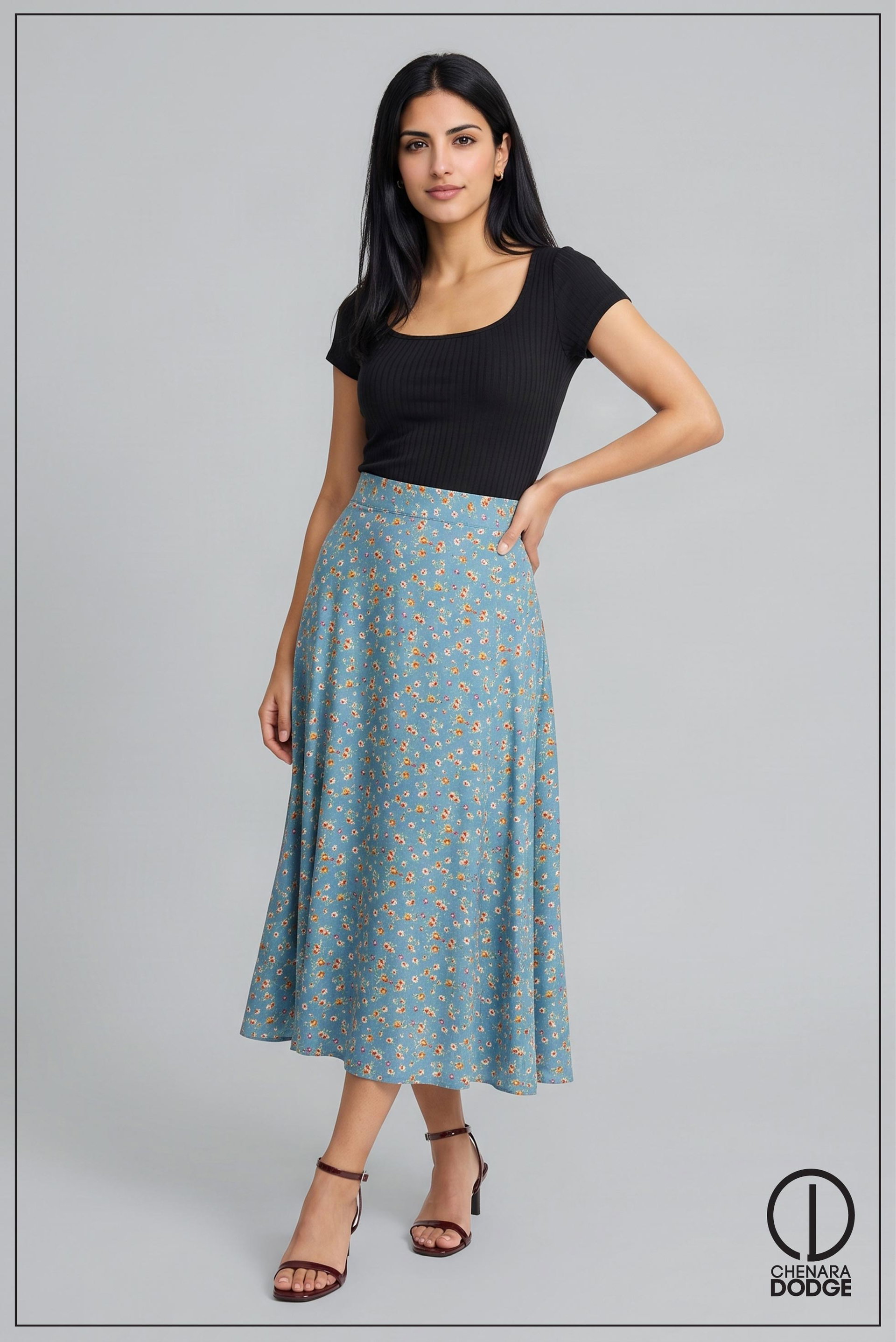 EMMA HIGH WAIST MIDI SKIRT