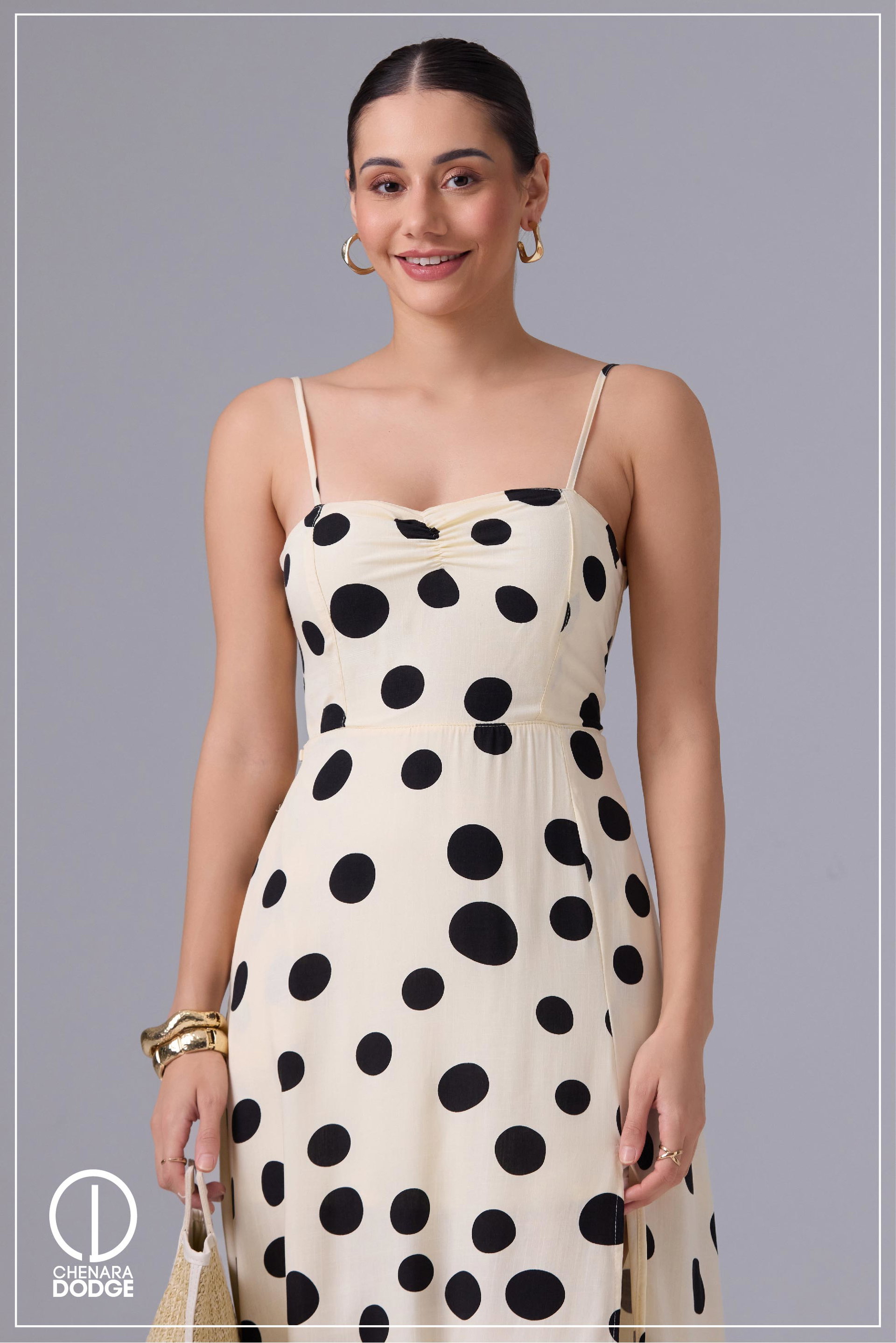 EMMA STRAPPY FRONT SLIT OPEN MIDI DRESS