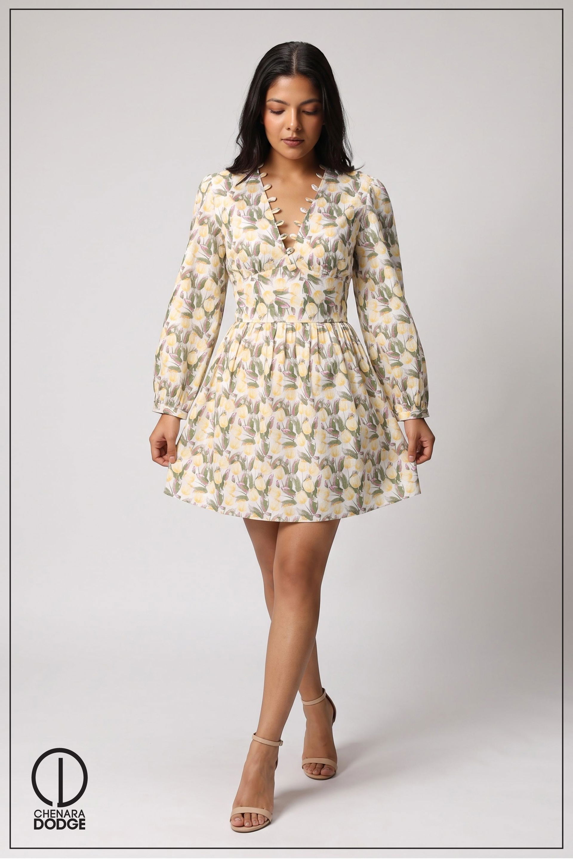 EMMA  V NECK MINI DRESS