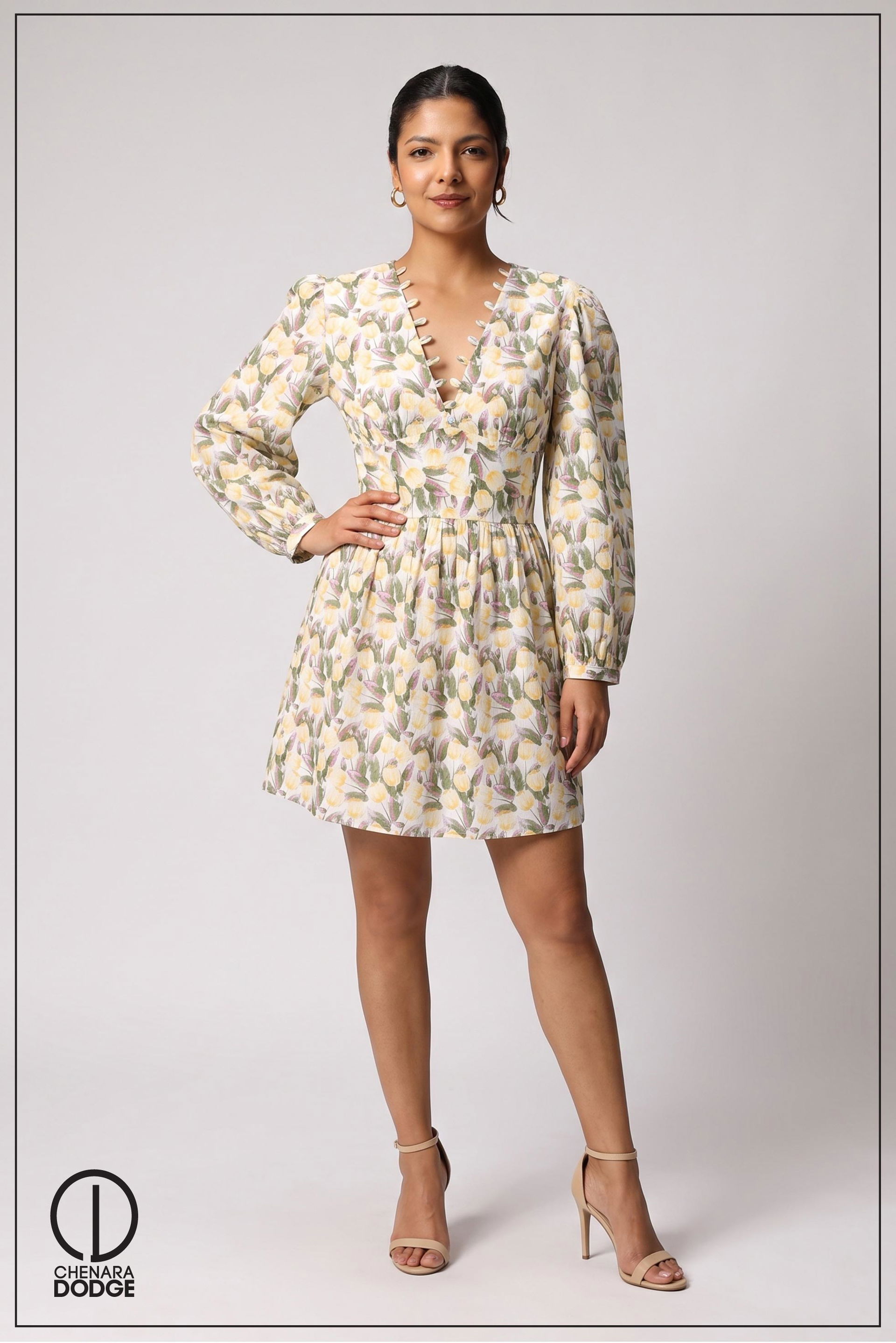 EMMA  V NECK MINI DRESS