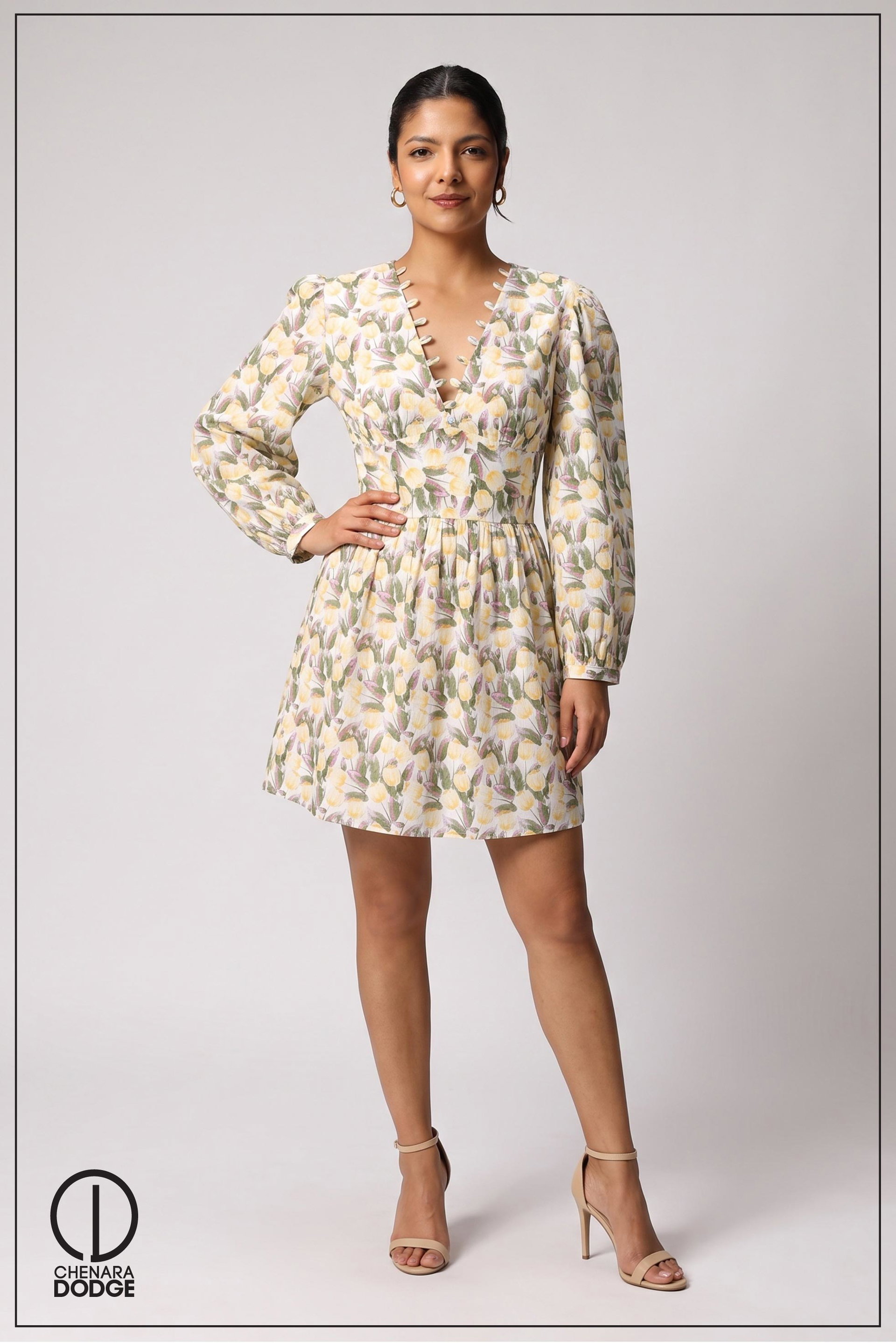 EMMA  V NECK MINI DRESS